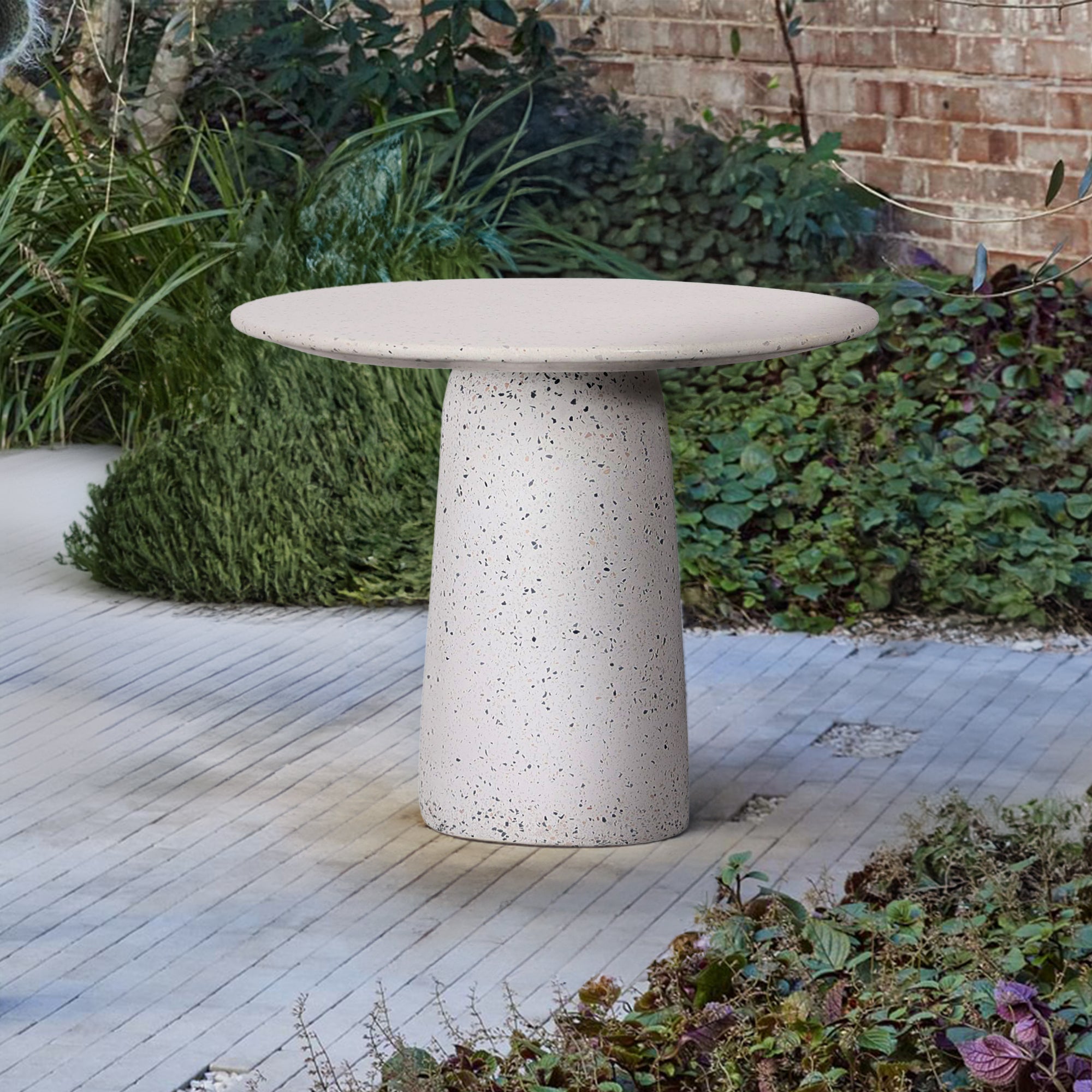 White TERRAZZO Dinning Table BP4911 - Dining Tables - ebarza Furniture UAE | Shop Modern Furniture in Abu Dhabi & Dubai - مفروشات ايبازرا في الامارات | تسوق اثاث عصري وديكورات مميزة في دبي وابوظبي
