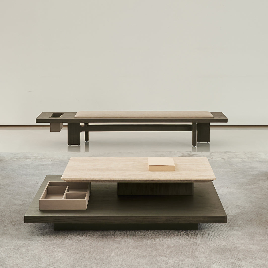 Miya Travertine Coffee Table - BMBO-BJ80350Y - Coffee tables - ebarza Furniture UAE | Shop Modern Furniture in Abu Dhabi & Dubai - مفروشات ايبازرا في الامارات | تسوق اثاث عصري وديكورات مميزة في دبي وابوظبي