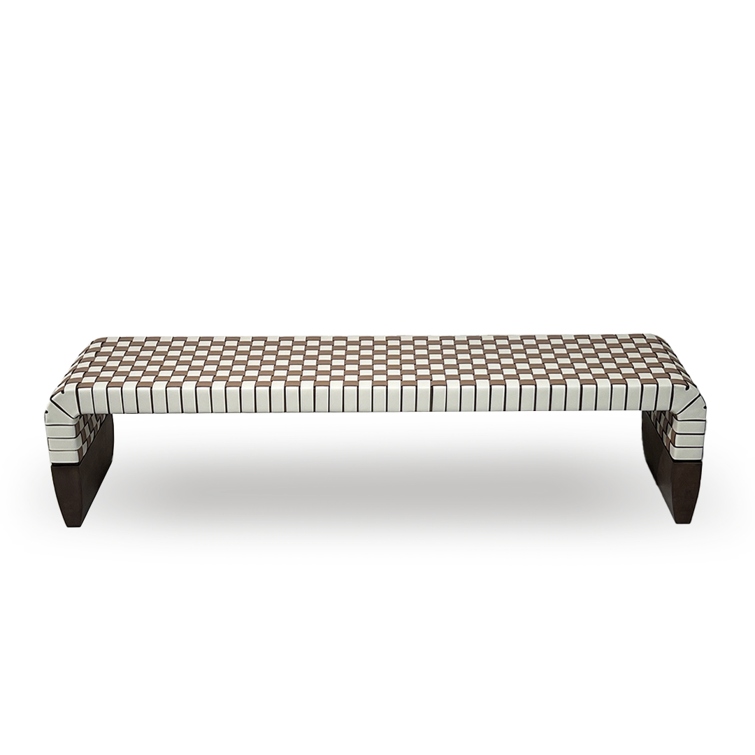 Hanzo Solid Wood & Saddle Leather Bench - JK-A176 - Benches - ebarza Furniture UAE | Shop Modern Furniture in Abu Dhabi & Dubai - مفروشات ايبازرا في الامارات | تسوق اثاث عصري وديكورات مميزة في دبي وابوظبي