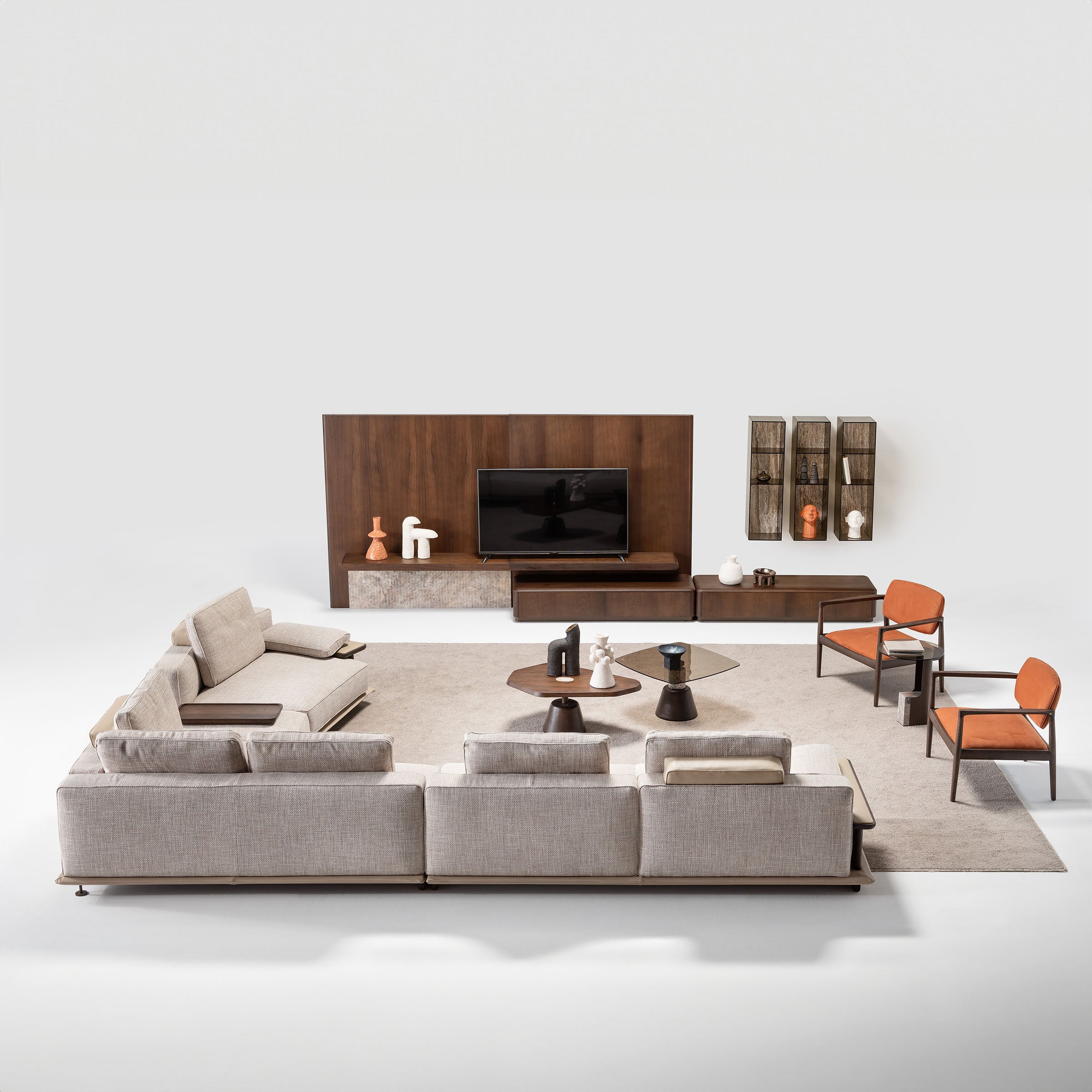 ODEON SINGLE MODULE WITHOUT ARM 110cm for odeon sofa OD-Middle-002 - Sofas - ebarza Furniture UAE | Shop Modern Furniture in Abu Dhabi & Dubai - مفروشات ايبازرا في الامارات | تسوق اثاث عصري وديكورات مميزة في دبي وابوظبي