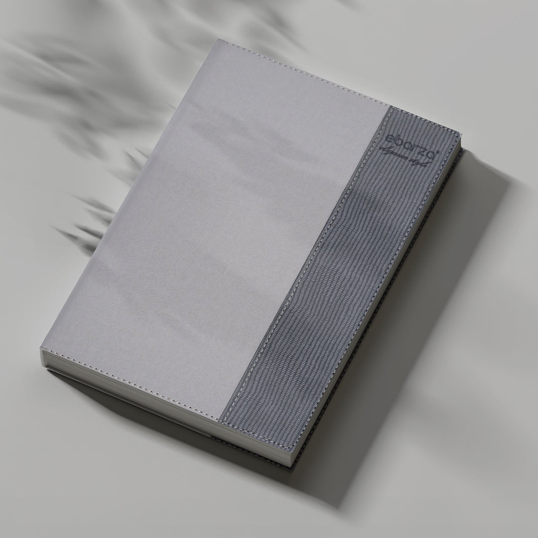 Ebarza Elegance Style Logo Diary/Book 17*23 - Beige\grey -  Decorative Books & Magazines - ebarza Furniture UAE | Shop Modern Furniture in Abu Dhabi & Dubai - مفروشات ايبازرا في الامارات | تسوق اثاث عصري وديكورات مميزة في دبي وابوظبي