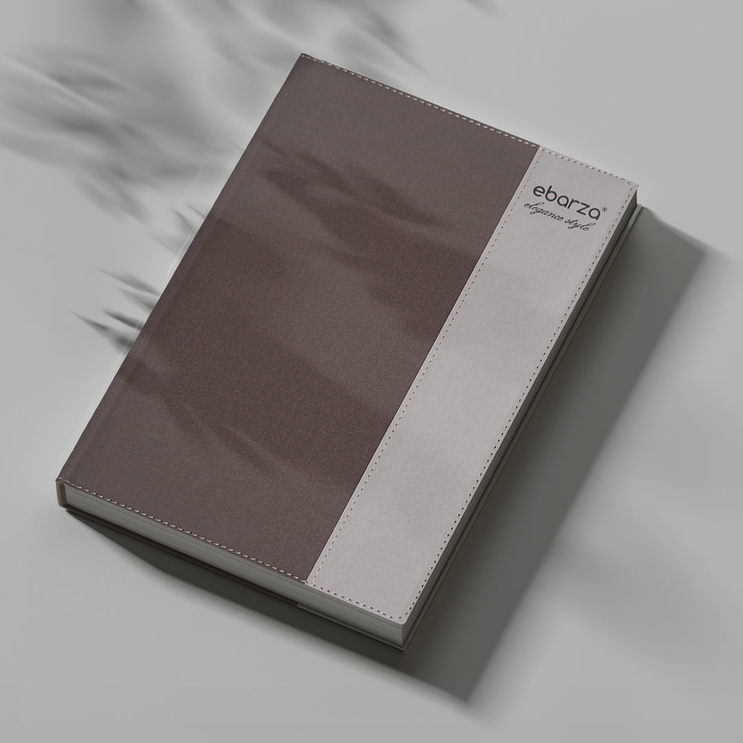 Ebarza Elegance Style Logo Diary/Book 17*23 - Brown/beige -  Decorative Books & Magazines - ebarza Furniture UAE | Shop Modern Furniture in Abu Dhabi & Dubai - مفروشات ايبازرا في الامارات | تسوق اثاث عصري وديكورات مميزة في دبي وابوظبي
