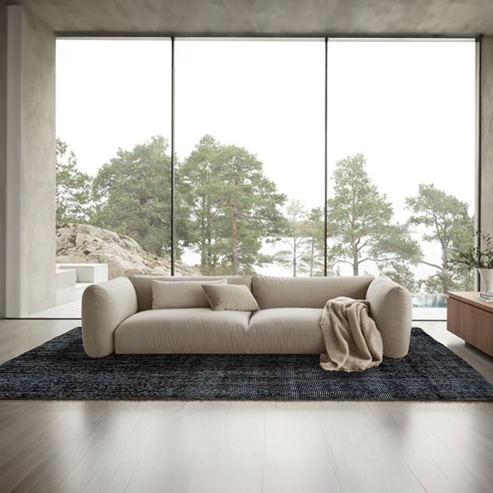 142 X 209 Anatolian Hand  Knotted Carpet Vintage Style 2950 -  Rugs - ebarza Furniture UAE | Shop Modern Furniture in Abu Dhabi & Dubai - مفروشات ايبازرا في الامارات | تسوق اثاث عصري وديكورات مميزة في دبي وابوظبي