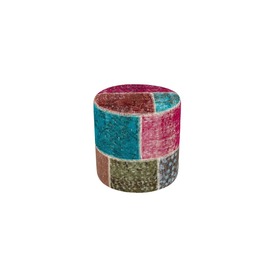 Anatolian Patchwork Style Pouf P24 - Poufs - ebarza Furniture UAE | Shop Modern Furniture in Abu Dhabi & Dubai - مفروشات ايبازرا في الامارات | تسوق اثاث عصري وديكورات مميزة في دبي وابوظبي