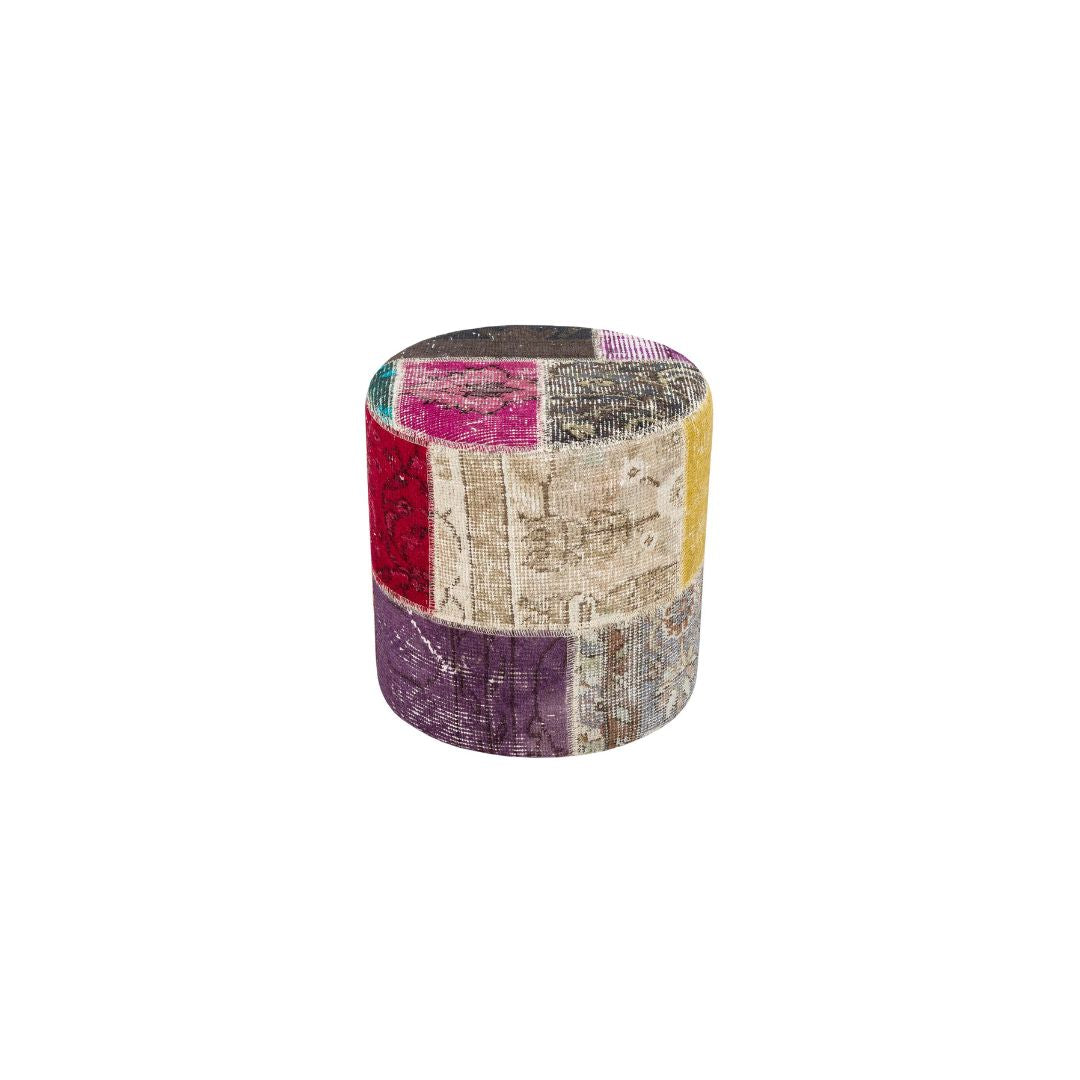 Anatolian Patchwork Style Pouf P24 - Poufs - ebarza Furniture UAE | Shop Modern Furniture in Abu Dhabi & Dubai - مفروشات ايبازرا في الامارات | تسوق اثاث عصري وديكورات مميزة في دبي وابوظبي