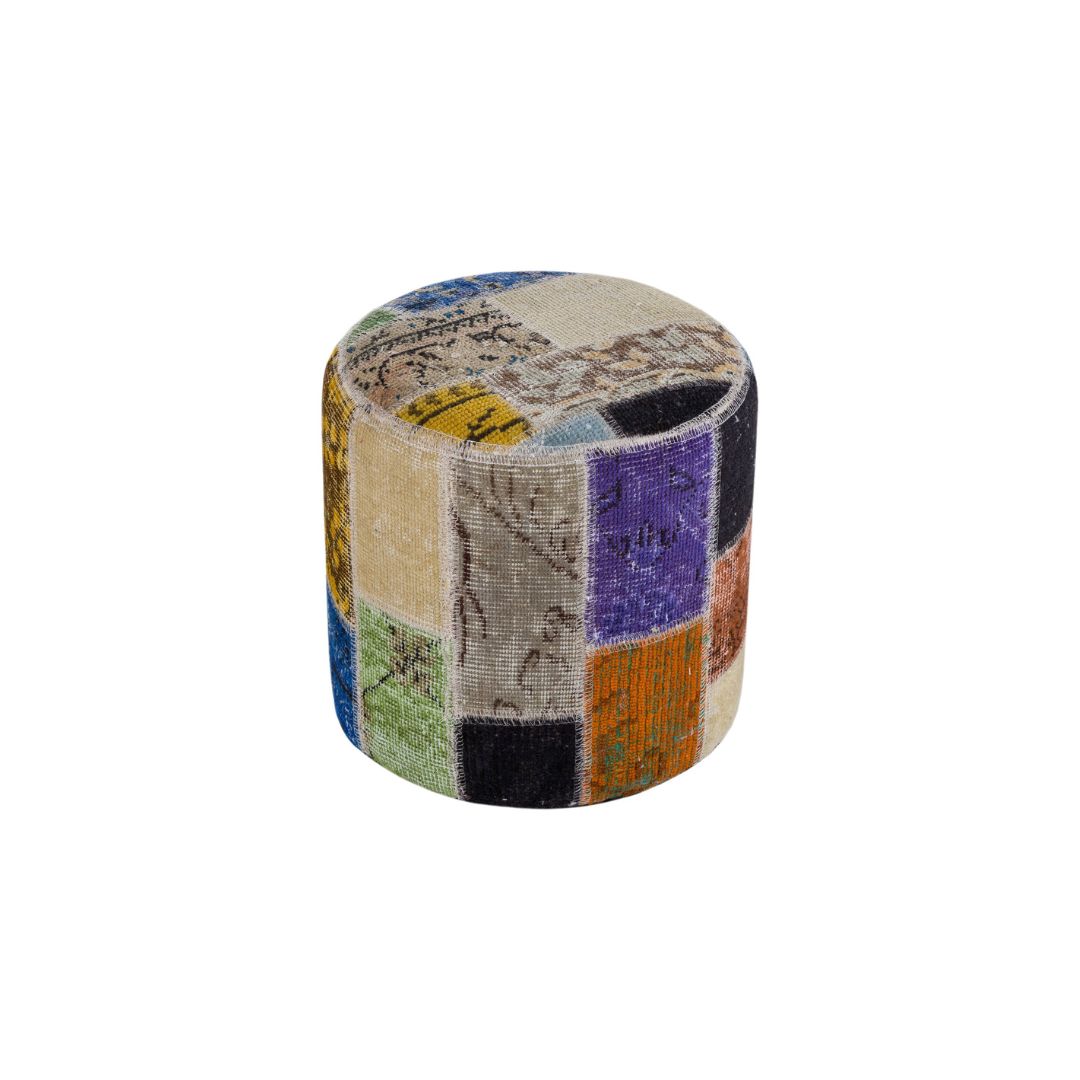 Anatolian Patchwork Style Pouf P27 - Poufs - ebarza Furniture UAE | Shop Modern Furniture in Abu Dhabi & Dubai - مفروشات ايبازرا في الامارات | تسوق اثاث عصري وديكورات مميزة في دبي وابوظبي