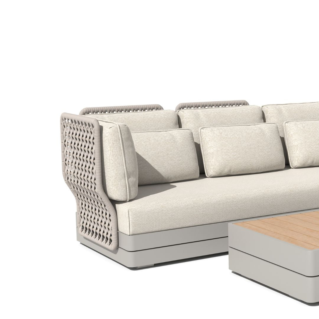 Attal Alu Rope Sofa Set And Center And Side Table SYN-SCST01 - Outdoor Sofas - ebarza Furniture UAE | Shop Modern Furniture in Abu Dhabi & Dubai - مفروشات ايبازرا في الامارات | تسوق اثاث عصري وديكورات مميزة في دبي وابوظبي