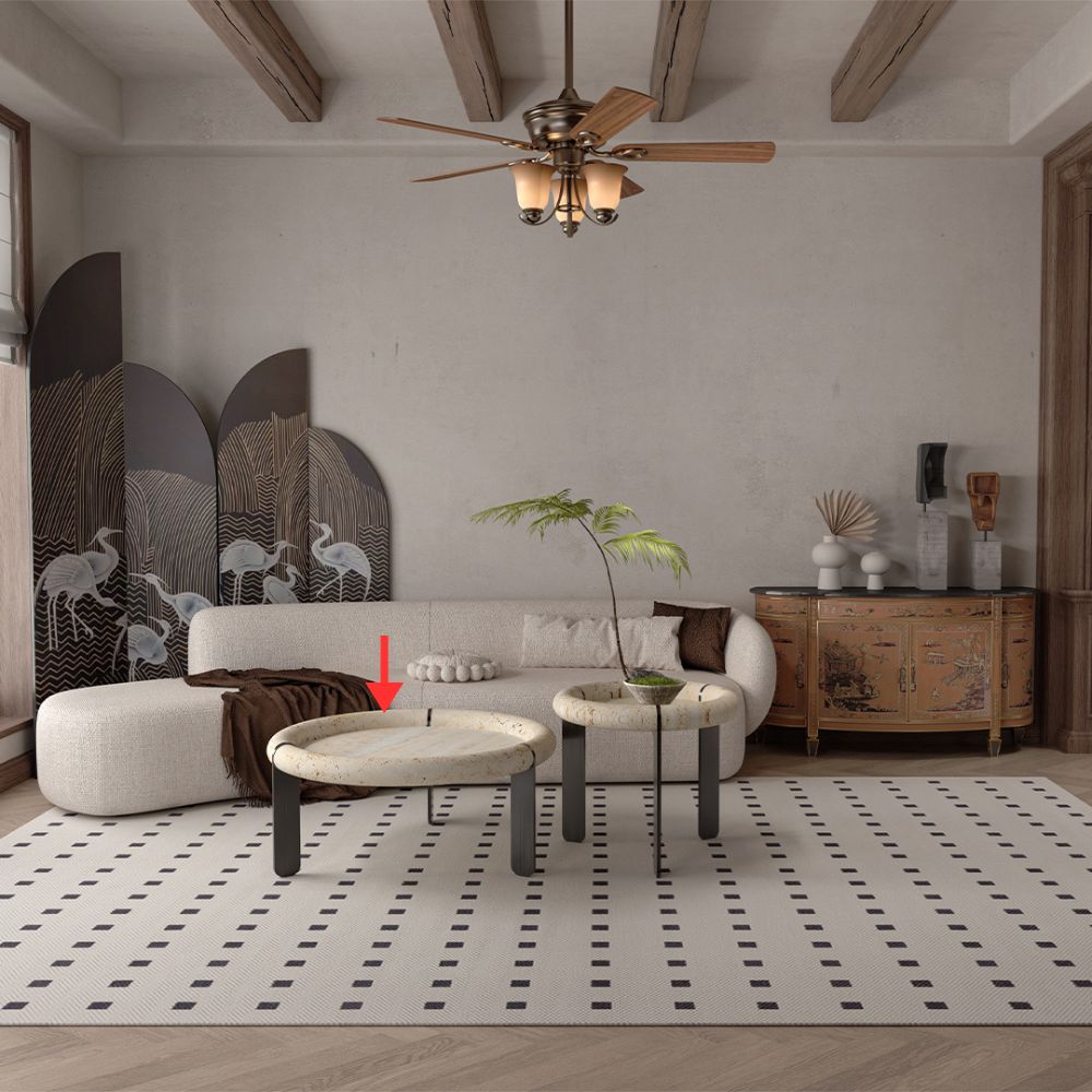 Marseille Travertine Center Table - EB04B - Coffee tables - ebarza Furniture UAE | Shop Modern Furniture in Abu Dhabi & Dubai - مفروشات ايبازرا في الامارات | تسوق اثاث عصري وديكورات مميزة في دبي وابوظبي