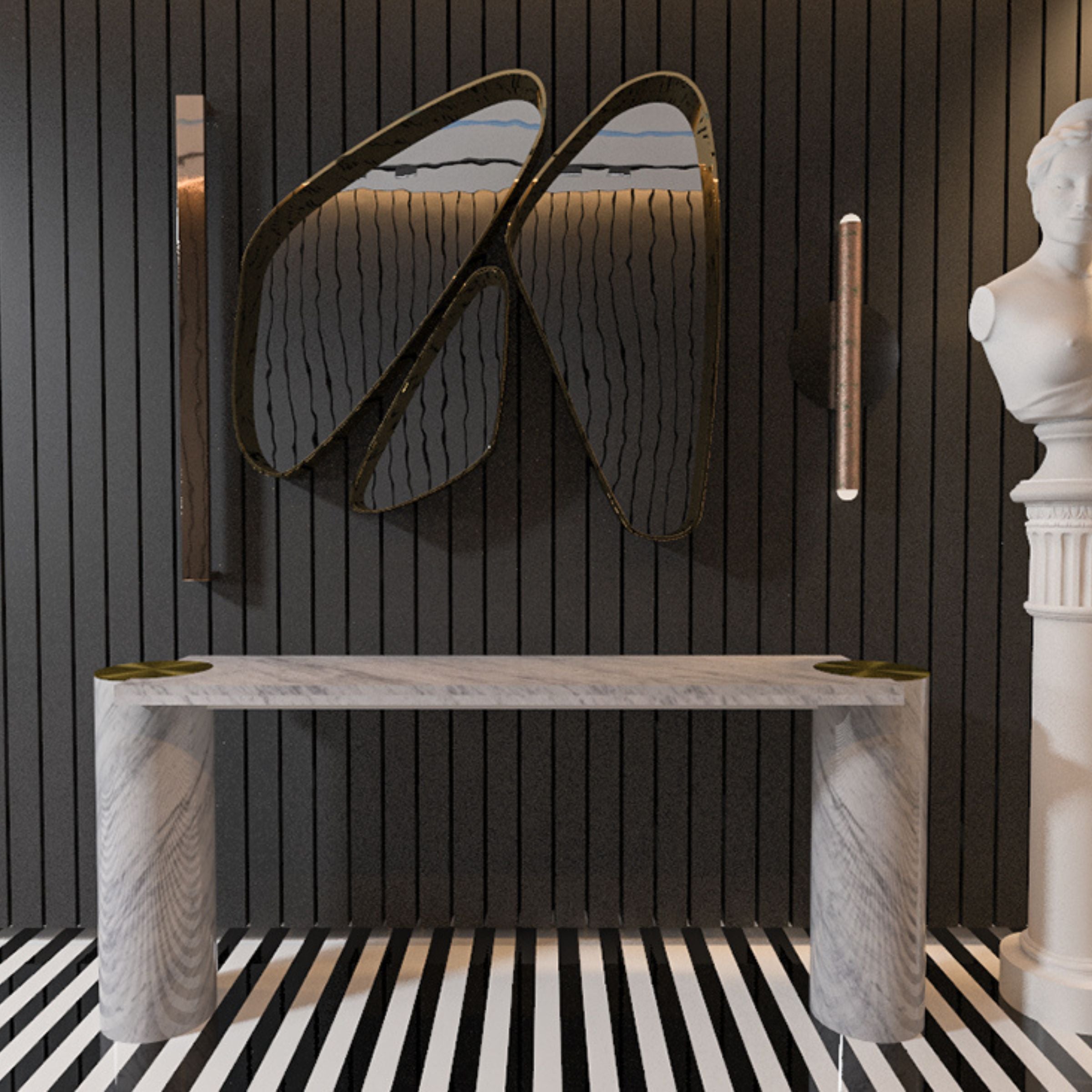 Zurich Natural Marble Console Table 200cm - DZ463DTC / 463DTC - Consoles - ebarza Furniture UAE | Shop Modern Furniture in Abu Dhabi & Dubai - مفروشات ايبازرا في الامارات | تسوق اثاث عصري وديكورات مميزة في دبي وابوظبي