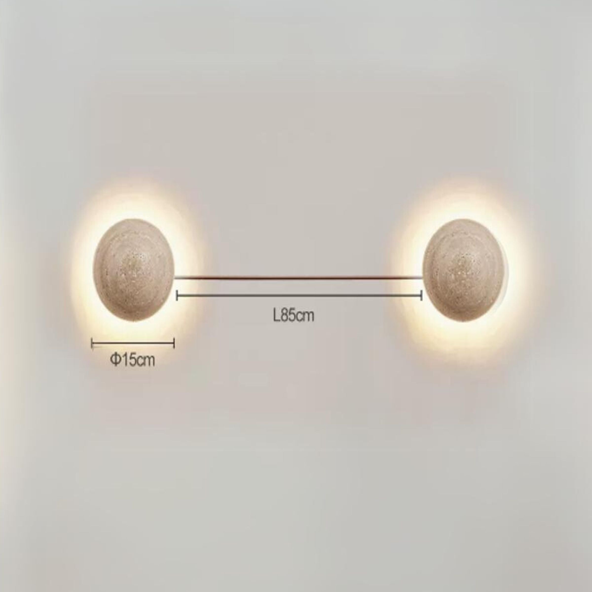 Beige natural Travertine marble Wall lamp 60109-W2 - Wall Lamps - ebarza Furniture UAE | Shop Modern Furniture in Abu Dhabi & Dubai - مفروشات ايبازرا في الامارات | تسوق اثاث عصري وديكورات مميزة في دبي وابوظبي