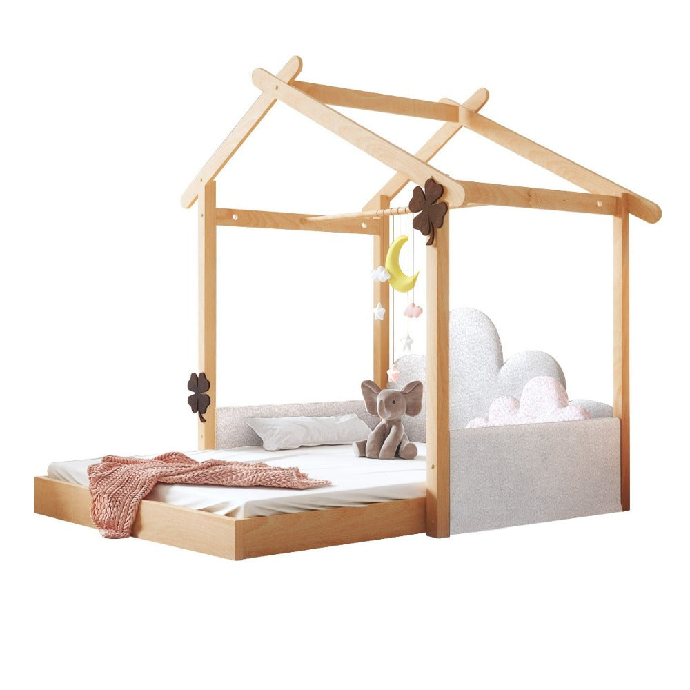 Kids BED With Fabric Tent For Foldable Mattress - E1907H - Kids Beds - ebarza Furniture UAE | Shop Modern Furniture in Abu Dhabi & Dubai - مفروشات ايبازرا في الامارات | تسوق اثاث عصري وديكورات مميزة في دبي وابوظبي