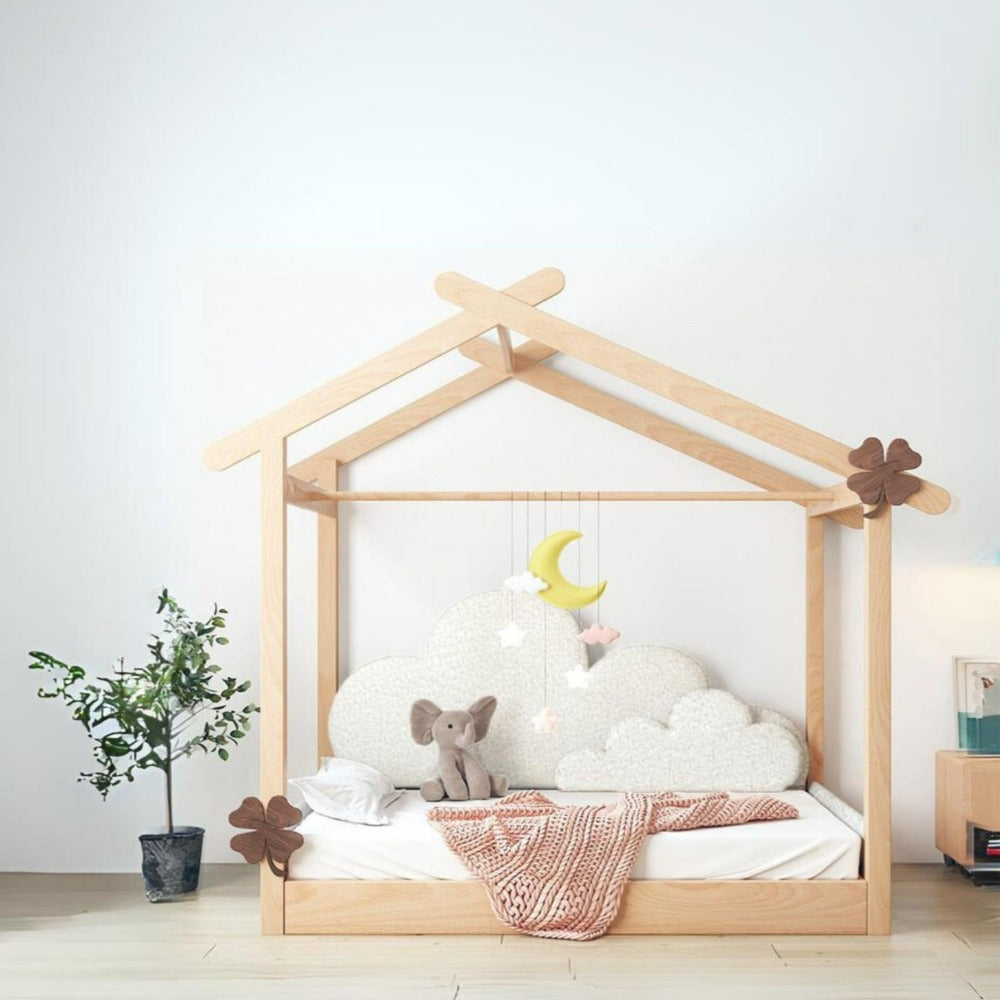 Kids BED With Fabric Tent For Foldable Mattress - E1907H - Kids Beds - ebarza Furniture UAE | Shop Modern Furniture in Abu Dhabi & Dubai - مفروشات ايبازرا في الامارات | تسوق اثاث عصري وديكورات مميزة في دبي وابوظبي