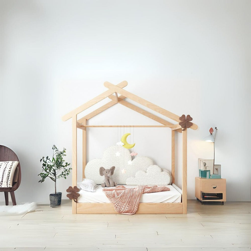 Kids BED With Fabric Tent For Foldable Mattress - E1907H - Kids Beds - ebarza Furniture UAE | Shop Modern Furniture in Abu Dhabi & Dubai - مفروشات ايبازرا في الامارات | تسوق اثاث عصري وديكورات مميزة في دبي وابوظبي