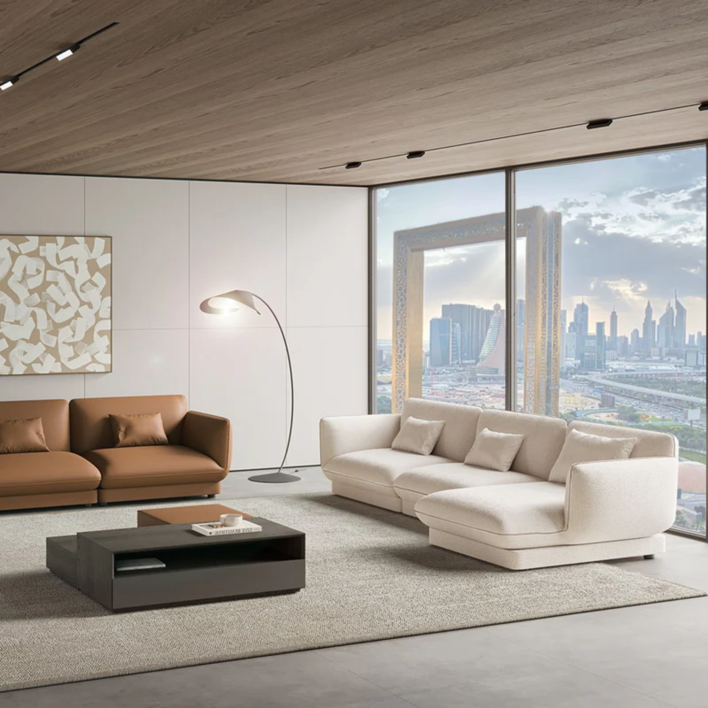 Lorreta L Shaped Sofa YOLRTA-1 - Sofas - ebarza Furniture UAE | Shop Modern Furniture in Abu Dhabi & Dubai - مفروشات ايبازرا في الامارات | تسوق اثاث عصري وديكورات مميزة في دبي وابوظبي