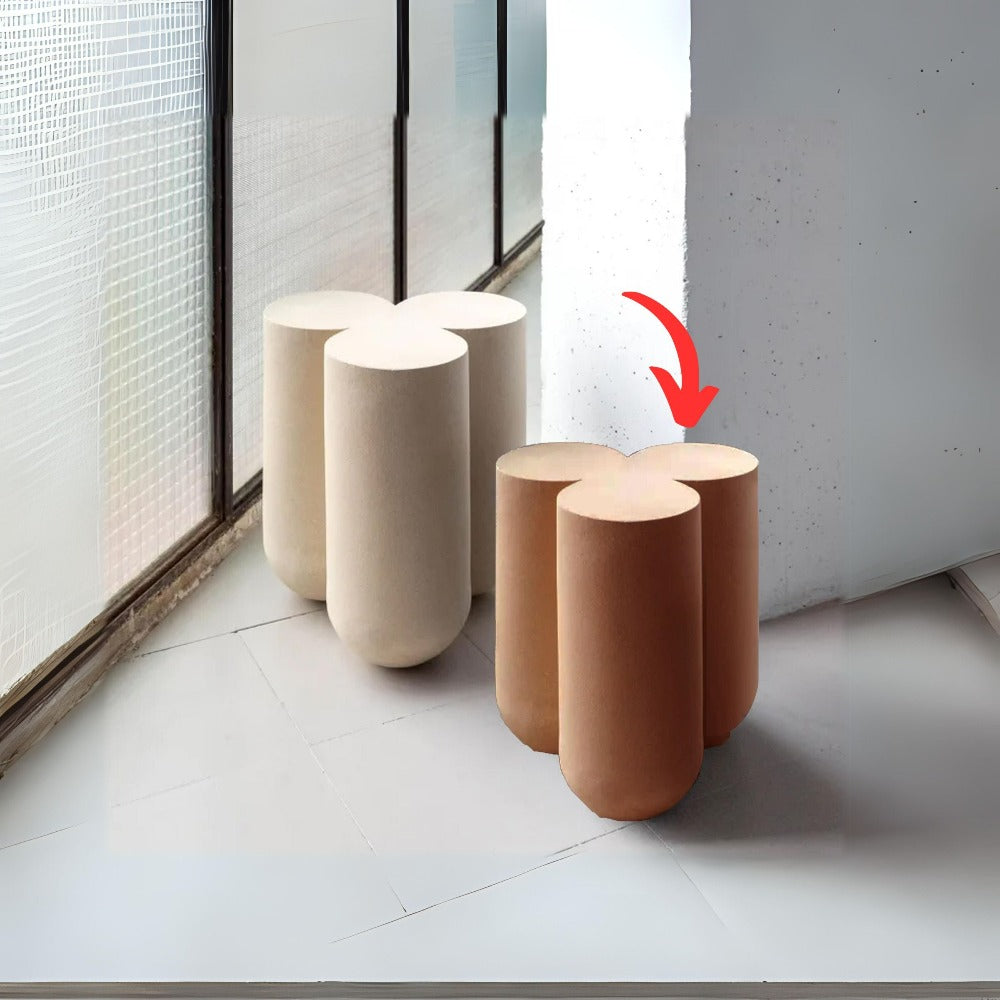 OAK WOOD and BENT WOOD Khaki Side Table MLL-CUS20 - Side Tables - ebarza Furniture UAE | Shop Modern Furniture in Abu Dhabi & Dubai - مفروشات ايبازرا في الامارات | تسوق اثاث عصري وديكورات مميزة في دبي وابوظبي