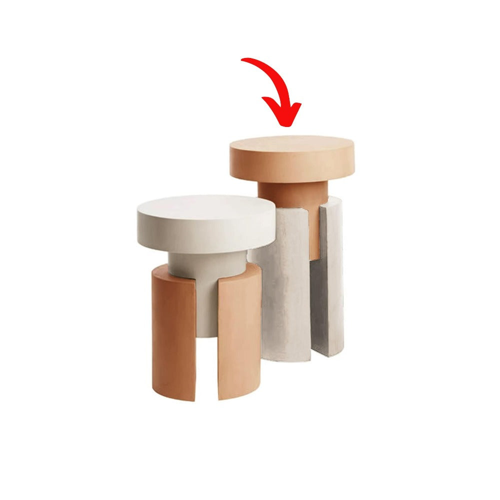 OAK WOOD and BENT WOOD Side Table MLL- CUS18 - Side Tables - ebarza Furniture UAE | Shop Modern Furniture in Abu Dhabi & Dubai - مفروشات ايبازرا في الامارات | تسوق اثاث عصري وديكورات مميزة في دبي وابوظبي