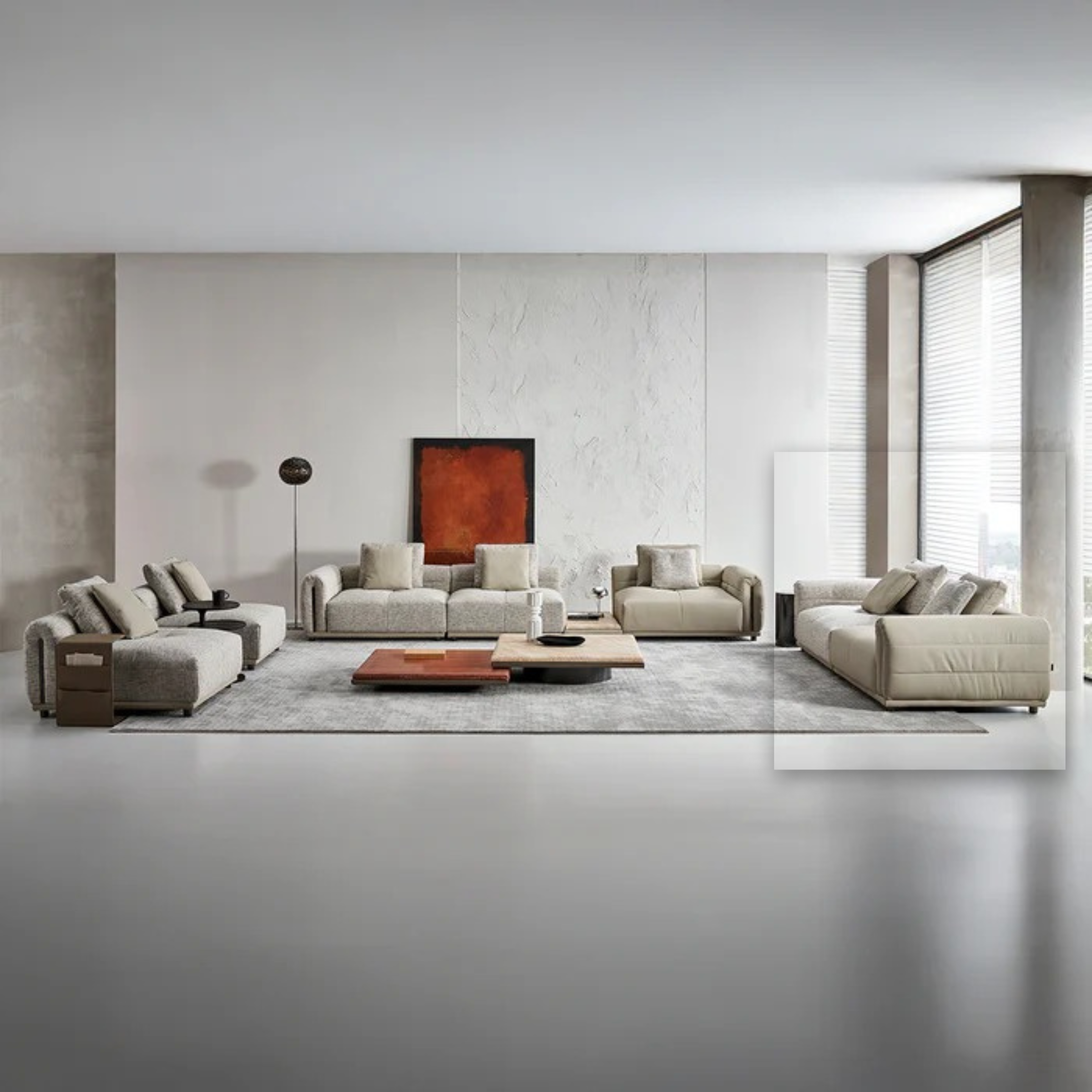 Quadro 2 seater sofa B-SF093-S2 - Sofas - ebarza Furniture UAE | Shop Modern Furniture in Abu Dhabi & Dubai - مفروشات ايبازرا في الامارات | تسوق اثاث عصري وديكورات مميزة في دبي وابوظبي