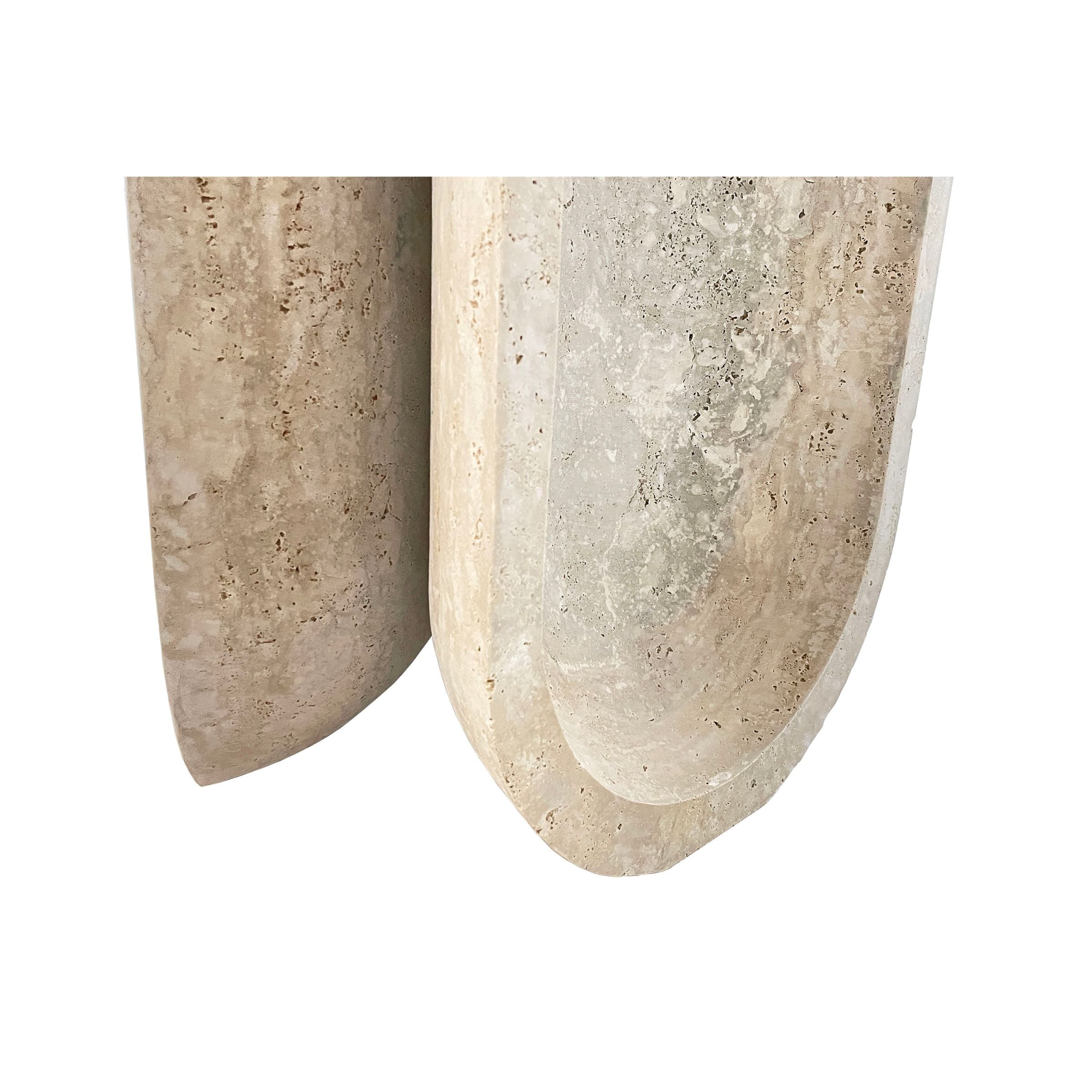 Pre-order 90 Days Delivery Natural Stone Silver Travertine Dining Table 493DTS - Dining Tables - ebarza Furniture UAE | Shop Modern Furniture in Abu Dhabi & Dubai - مفروشات ايبازرا في الامارات | تسوق اثاث عصري وديكورات مميزة في دبي وابوظبي