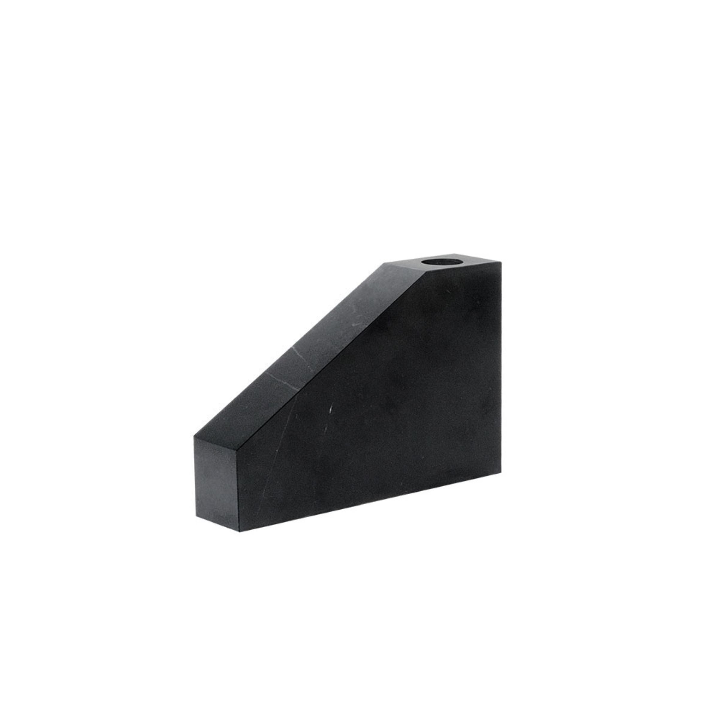 Marquina Black And White Foot Marble Trapezoidal Flower Arrangement (Short Style) VSC890 - Vases - ebarza Furniture UAE | Shop Modern Furniture in Abu Dhabi & Dubai - مفروشات ايبازرا في الامارات | تسوق اثاث عصري وديكورات مميزة في دبي وابوظبي