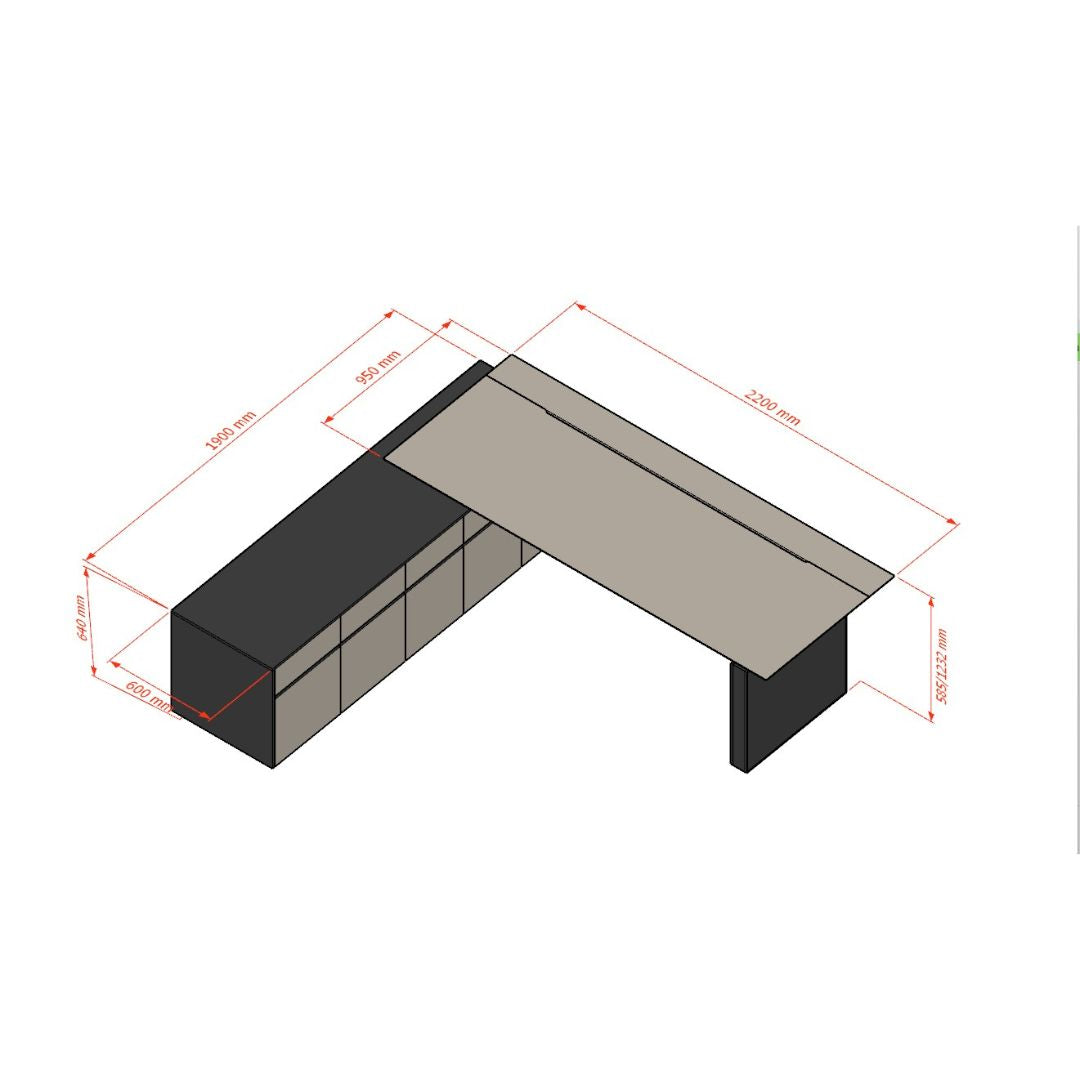Vipo Lift and Push-Pull Office Table W240*D190*H75-115 cm VIPO-714P