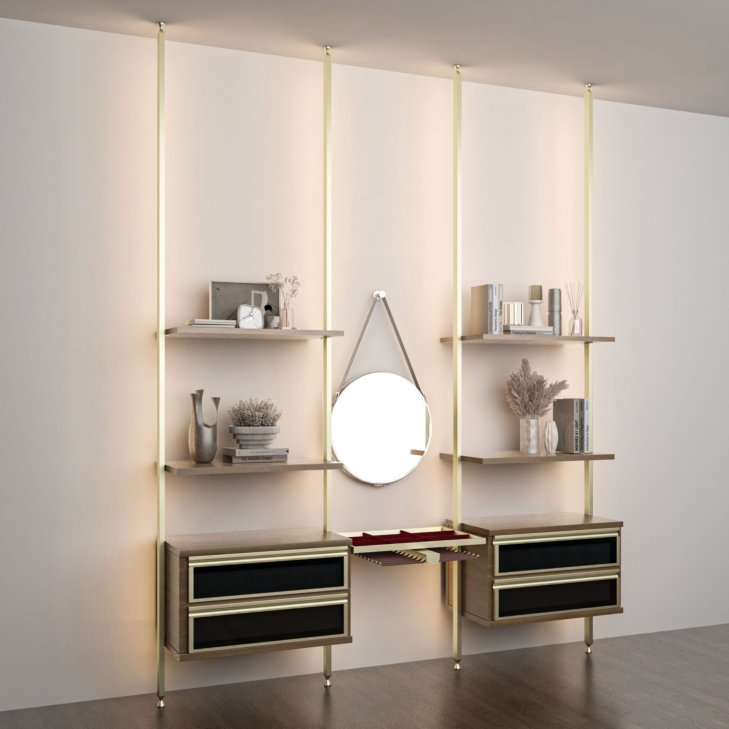 Antik Closet/Cabinet WOODEN SHELF  100 cm  WALNUT -  Cabinets - ebarza Furniture UAE | Shop Modern Furniture in Abu Dhabi & Dubai - مفروشات ايبازرا في الامارات | تسوق اثاث عصري وديكورات مميزة في دبي وابوظبي