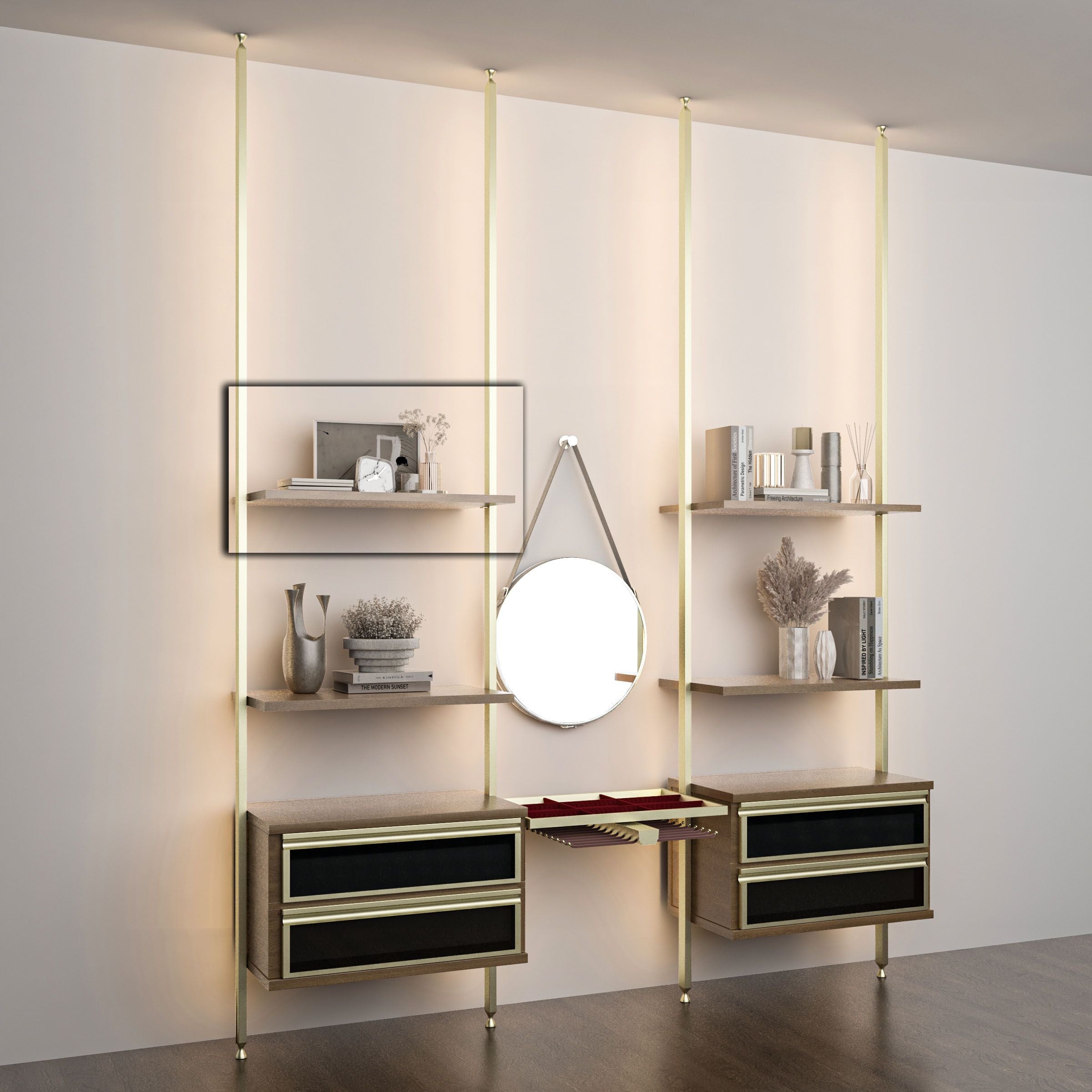 Antik Closet/Cabinet WOODEN SHELF 50 cm WALNUT - Cabinets - ebarza Furniture UAE | Shop Modern Furniture in Abu Dhabi & Dubai - مفروشات ايبازرا في الامارات | تسوق اثاث عصري وديكورات مميزة في دبي وابوظبي