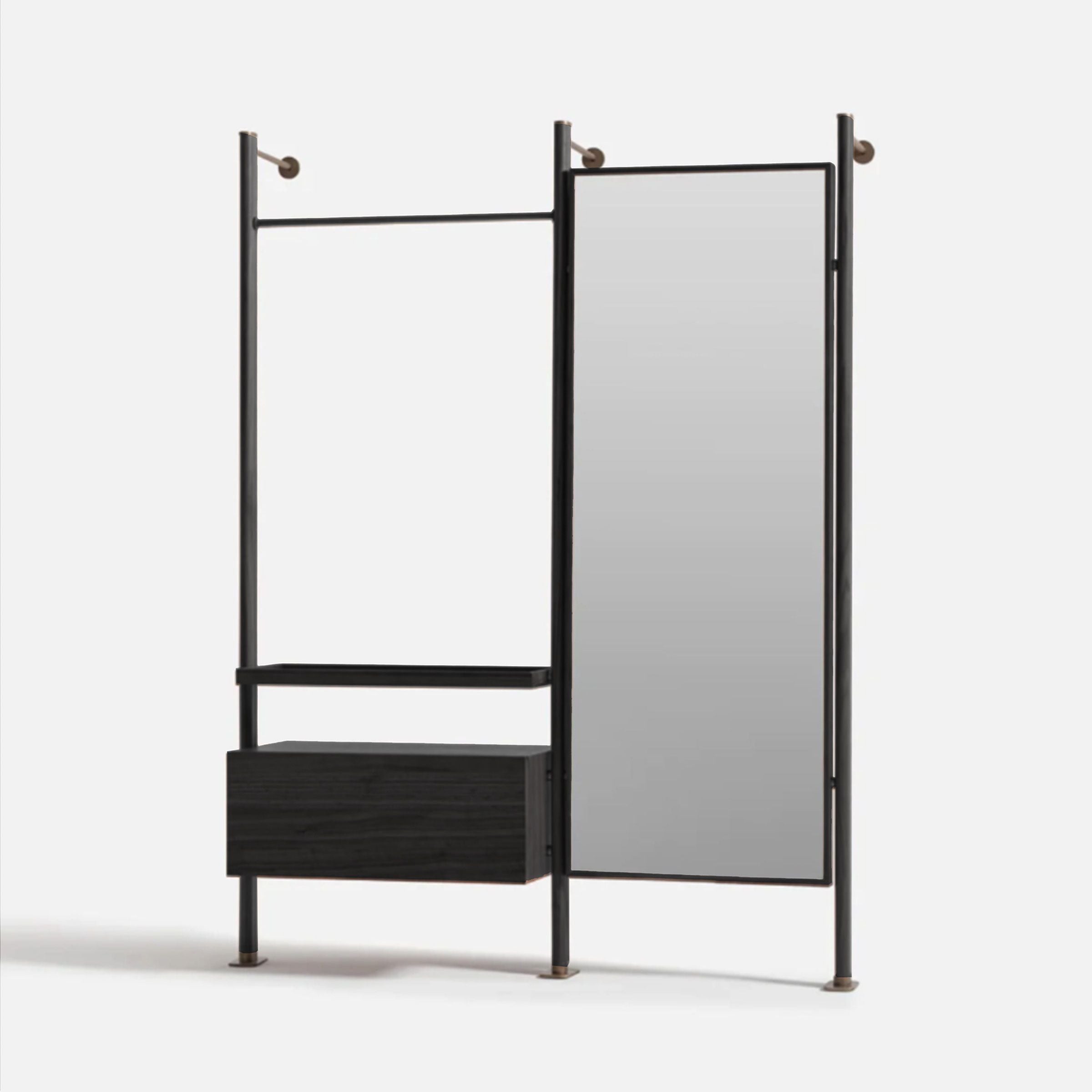 Wagon Black STAND MIRROR MODULE-Black - Mirrors - ebarza Furniture UAE | Shop Modern Furniture in Abu Dhabi & Dubai - مفروشات ايبازرا في الامارات | تسوق اثاث عصري وديكورات مميزة في دبي وابوظبي