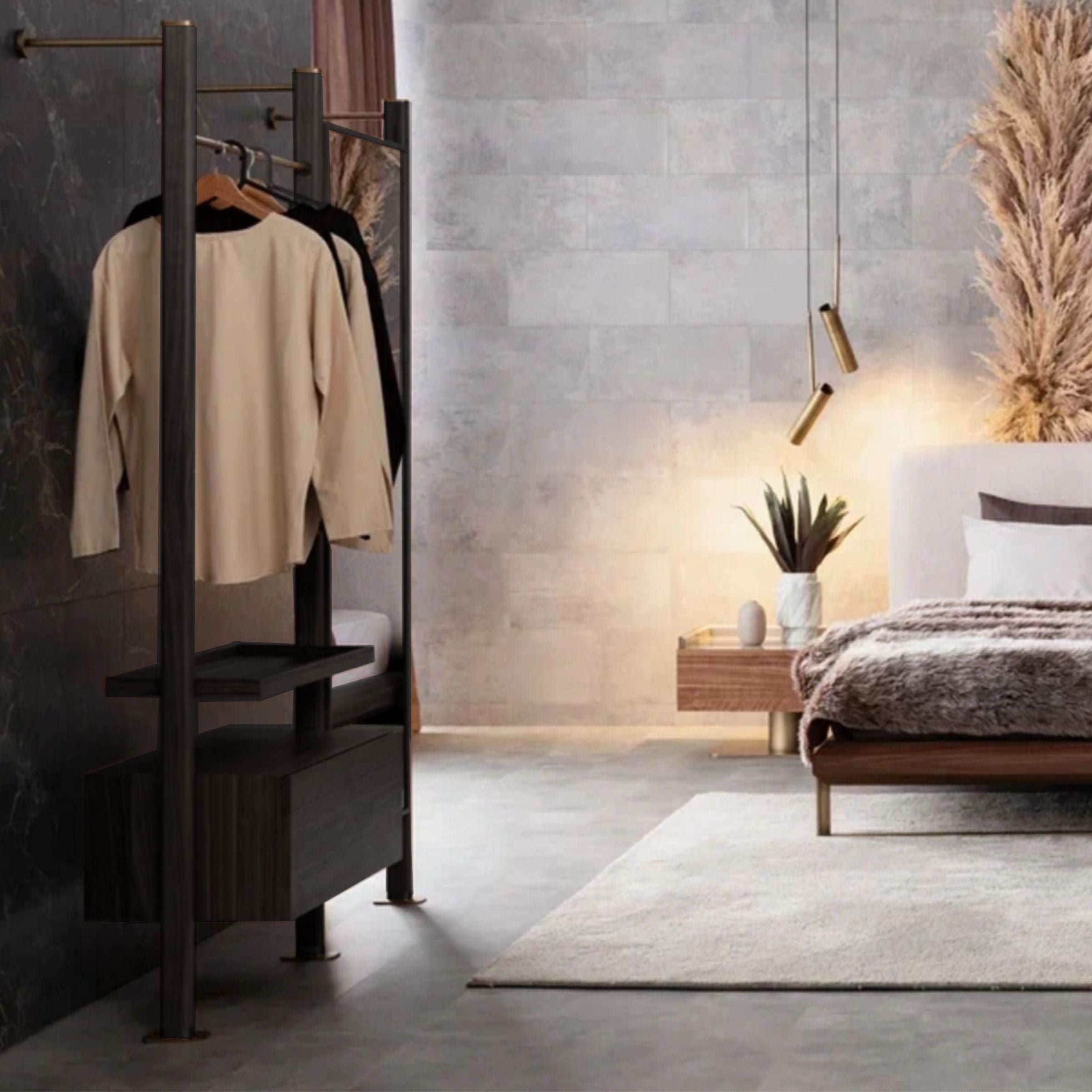 Wagon Black STAND MIRROR MODULE-Black - Mirrors - ebarza Furniture UAE | Shop Modern Furniture in Abu Dhabi & Dubai - مفروشات ايبازرا في الامارات | تسوق اثاث عصري وديكورات مميزة في دبي وابوظبي