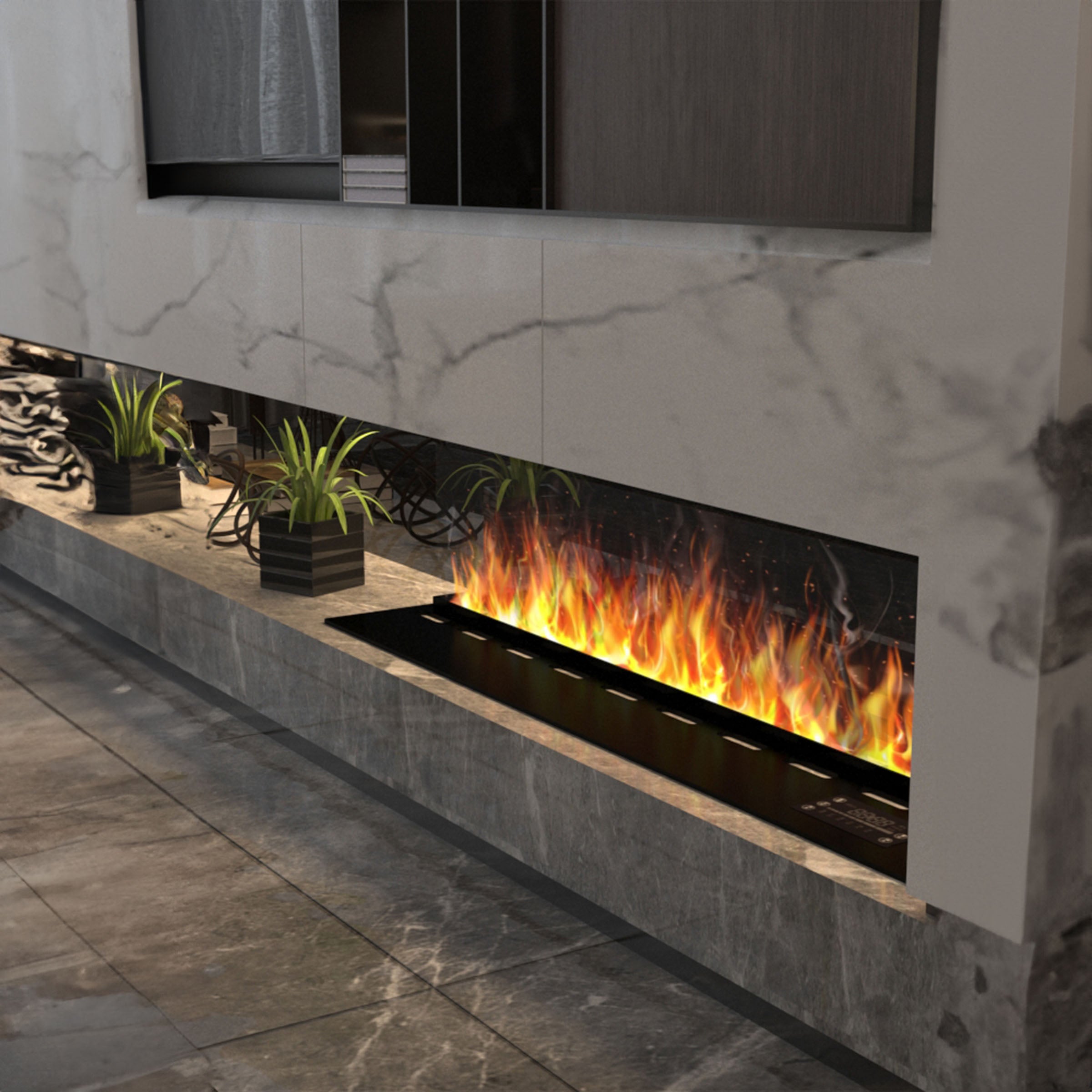 Water Vapour Electric Fireplace 3D1200 - Electric Fireplace - ebarza Furniture UAE | Shop Modern Furniture in Abu Dhabi & Dubai - مفروشات ايبازرا في الامارات | تسوق اثاث عصري وديكورات مميزة في دبي وابوظبي