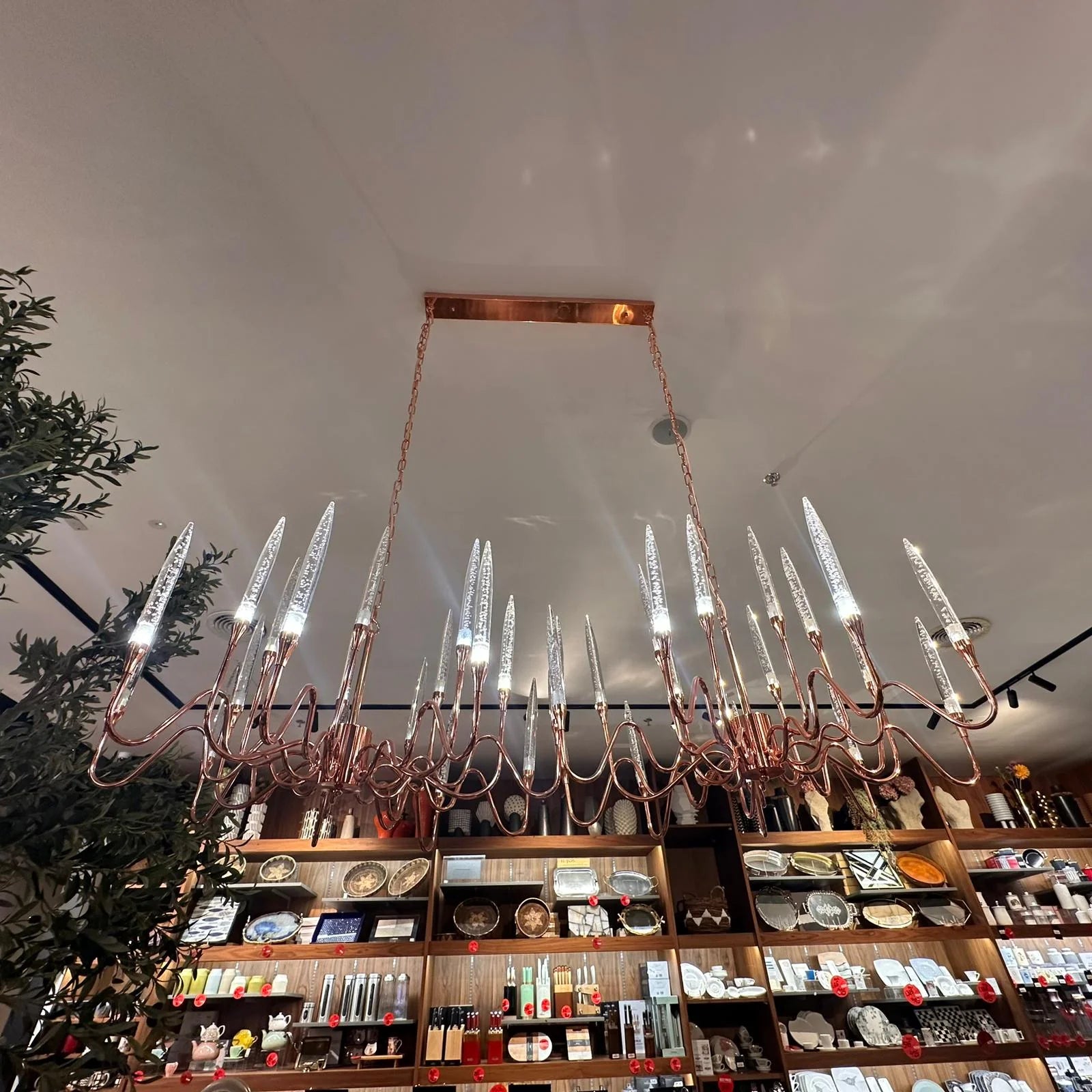 AS IS - Opus Long Chandelier Cy-New-091-Rg-YAS - DISPLAY ITEM - ebarza Furniture UAE | Shop Modern Furniture in Abu Dhabi & Dubai - مفروشات ايبازرا في الامارات | تسوق اثاث عصري وديكورات مميزة في دبي وابوظبي
