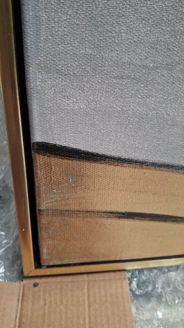 AS IS - Golden Wall Crack Hand Painted Art Painting With Frame 140X140 Cm Soap0101 - DISPLAY ITEM - ebarza Furniture UAE | Shop Modern Furniture in Abu Dhabi & Dubai - مفروشات ايبازرا في الامارات | تسوق اثاث عصري وديكورات مميزة في دبي وابوظبي