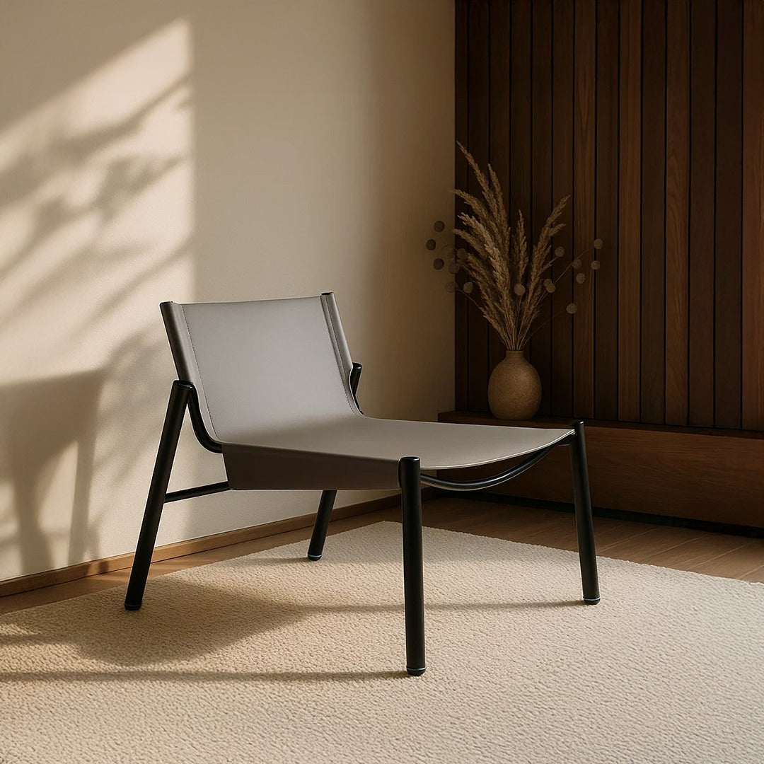 Beige Saddle Leather Lounge Chair LC027 -  Lounge Chairs - ebarza Furniture UAE | Shop Modern Furniture in Abu Dhabi & Dubai - مفروشات ايبازرا في الامارات | تسوق اثاث عصري وديكورات مميزة في دبي وابوظبي