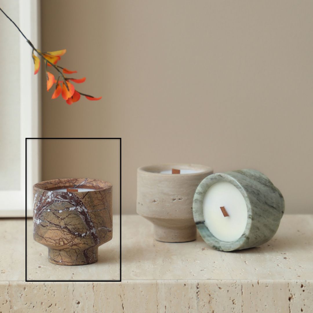 Wilderness Natural Stone Candle Cup - FF-T25012 - Candles - ebarza Furniture UAE | Shop Modern Furniture in Abu Dhabi & Dubai - مفروشات ايبازرا في الامارات | تسوق اثاث عصري وديكورات مميزة في دبي وابوظبي
