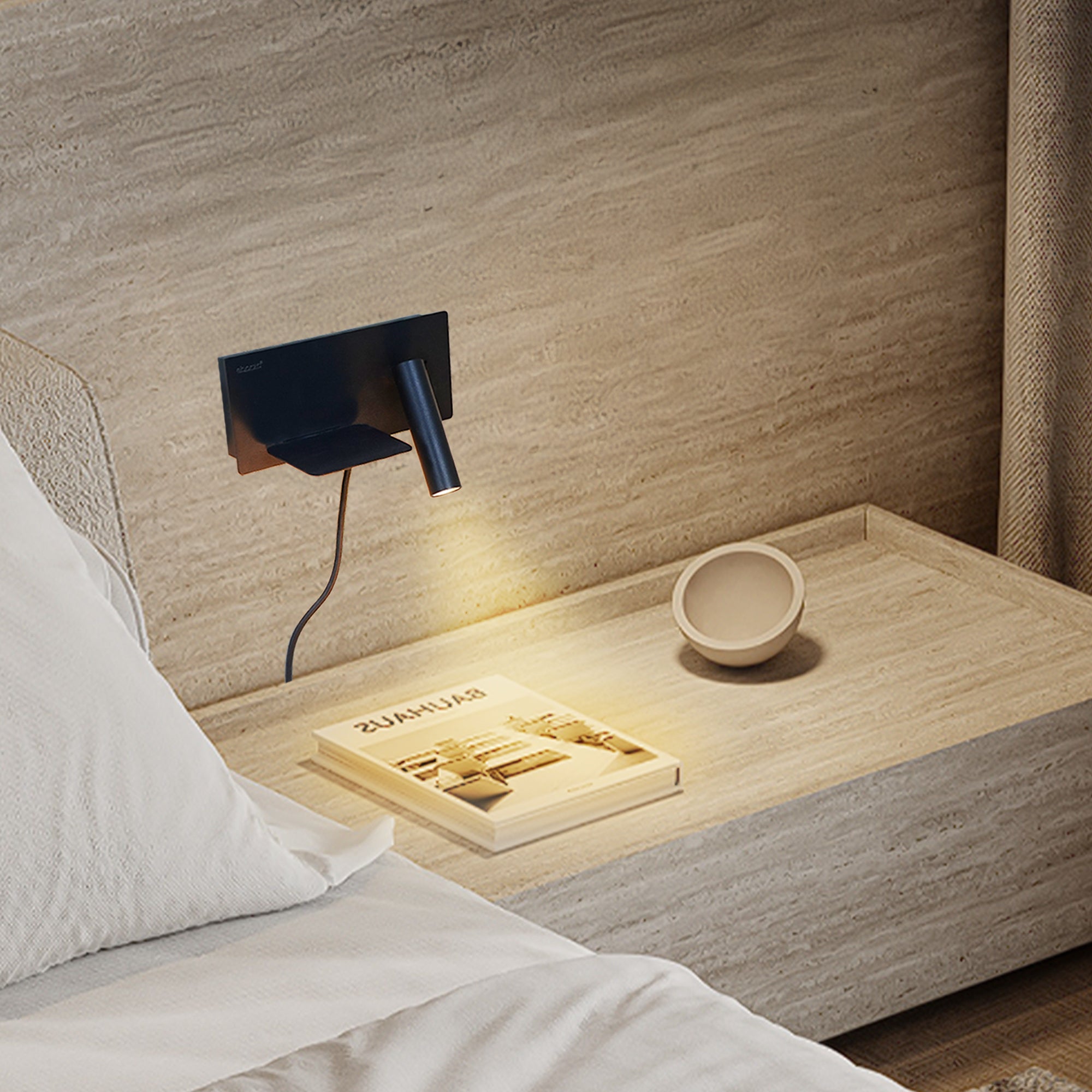 Kross Hotel Style Headboard/ Wall Reading Lamp Kross-WL(UB)-02 -BL - Wall Lamps - ebarza Furniture UAE | Shop Modern Furniture in Abu Dhabi & Dubai - مفروشات ايبازرا في الامارات | تسوق اثاث عصري وديكورات مميزة في دبي وابوظبي