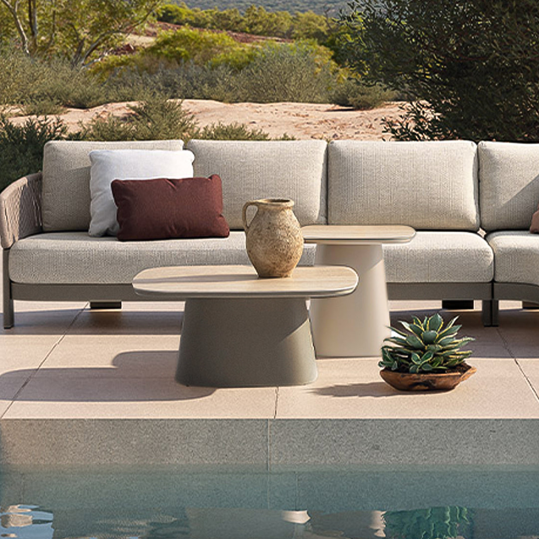 Pre-order 35 Days Delivery End Outdoor Side Table With Ceramic Top - AT5540H64CER - Outdoor Tables - ebarza Furniture UAE | Shop Modern Furniture in Abu Dhabi & Dubai - مفروشات ايبازرا في الامارات | تسوق اثاث عصري وديكورات مميزة في دبي وابوظبي