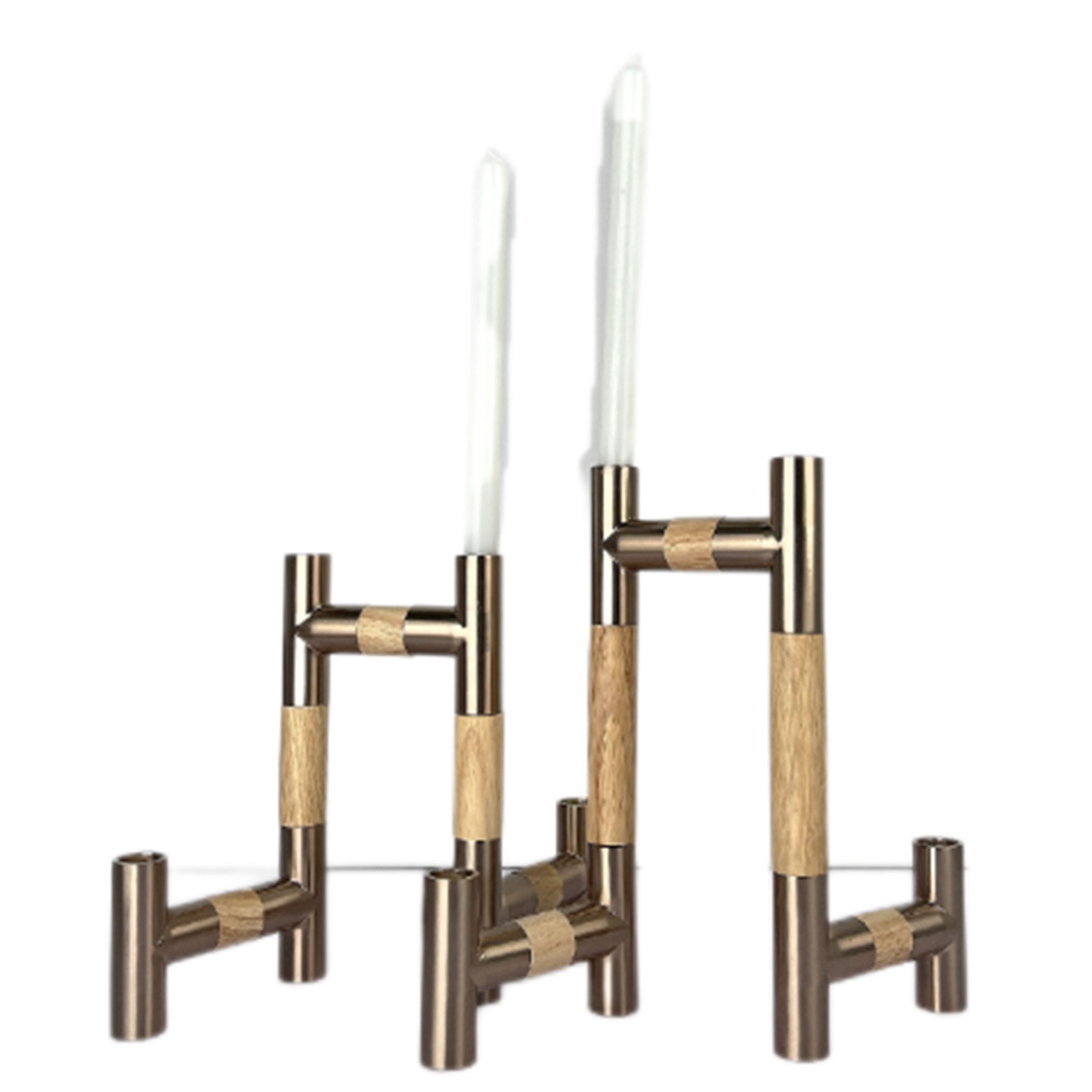Solid Wood and Metal Candlestick ZTA-7033 - Candle Holders - ebarza Furniture UAE | Shop Modern Furniture in Abu Dhabi & Dubai - مفروشات ايبازرا في الامارات | تسوق اثاث عصري وديكورات مميزة في دبي وابوظبي