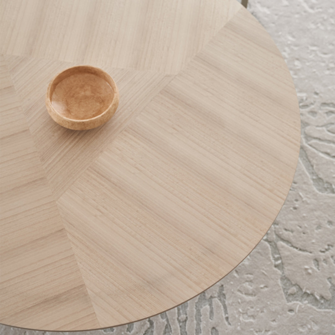 Zephyr Veneer Round Dining Table BMCJ-CT6091 - Dining Tables - ebarza Furniture UAE | Shop Modern Furniture in Abu Dhabi & Dubai - مفروشات ايبازرا في الامارات | تسوق اثاث عصري وديكورات مميزة في دبي وابوظبي
