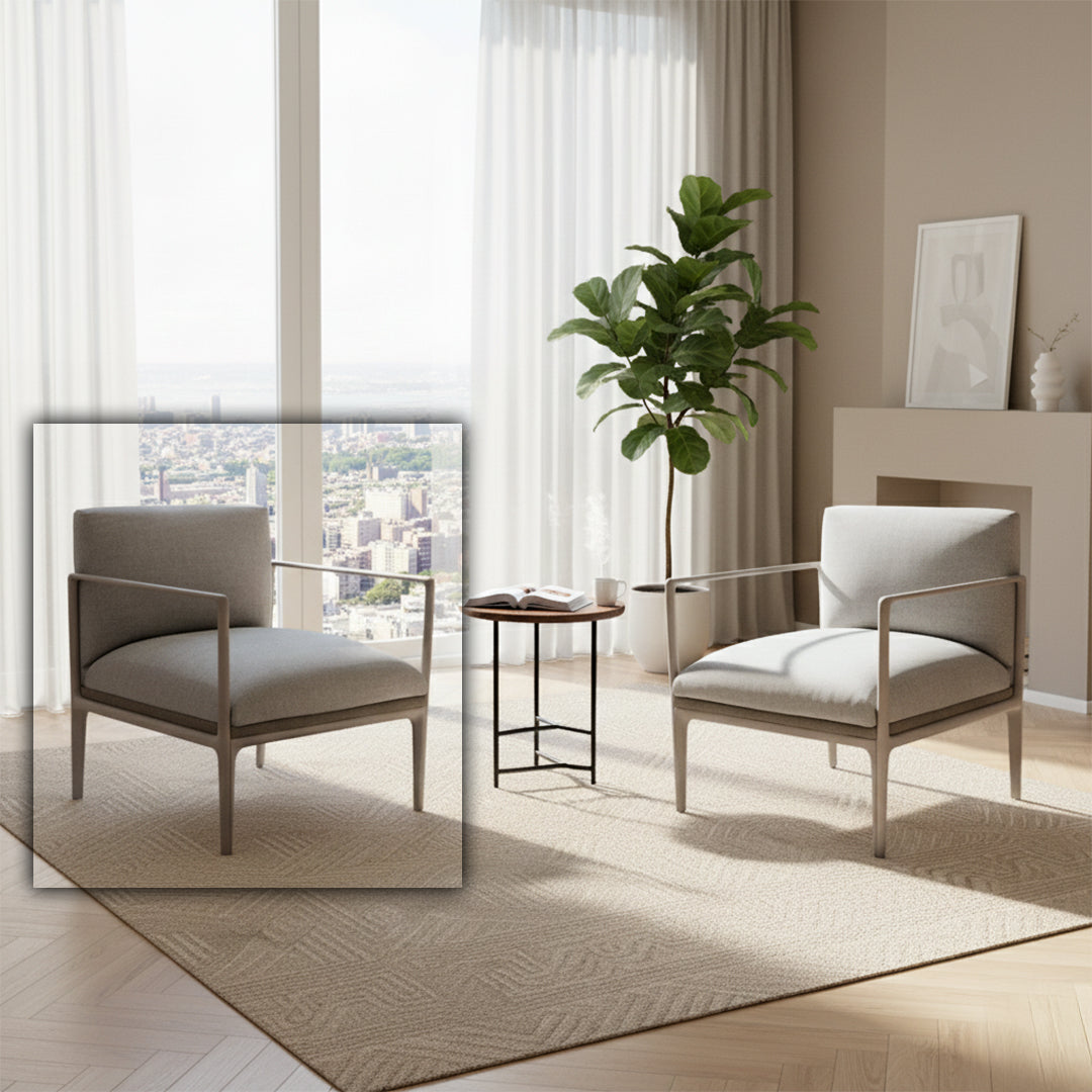 AIKA Armchair AIKA-Single Seat With Aluminum Arm HJD-AIKA01 - Armchairs - ebarza Furniture UAE | Shop Modern Furniture in Abu Dhabi & Dubai - مفروشات ايبازرا في الامارات | تسوق اثاث عصري وديكورات مميزة في دبي وابوظبي