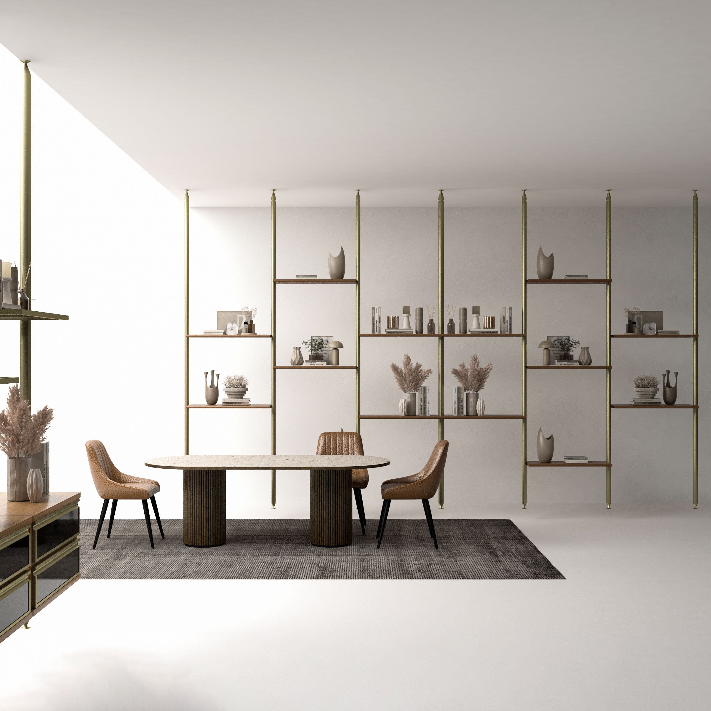 Antik Closet/partition  Main Profile With LED 450cm  Antik Color W-AL-10-1-0739 -  Cabinets - ebarza Furniture UAE | Shop Modern Furniture in Abu Dhabi & Dubai - مفروشات ايبازرا في الامارات | تسوق اثاث عصري وديكورات مميزة في دبي وابوظبي