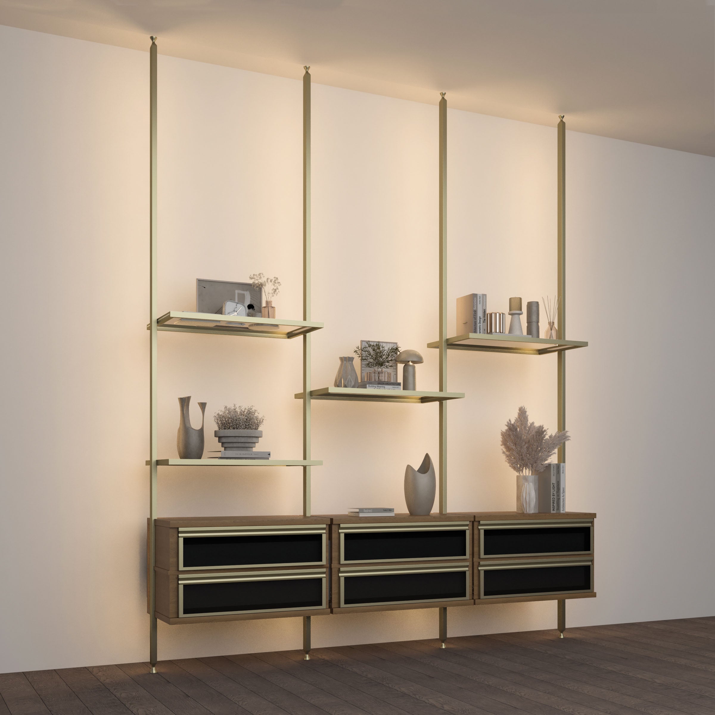 Antik Closet/partition  Main Profile With LED 450cm  Antik Color W-AL-10-1-0739 -  Cabinets - ebarza Furniture UAE | Shop Modern Furniture in Abu Dhabi & Dubai - مفروشات ايبازرا في الامارات | تسوق اثاث عصري وديكورات مميزة في دبي وابوظبي