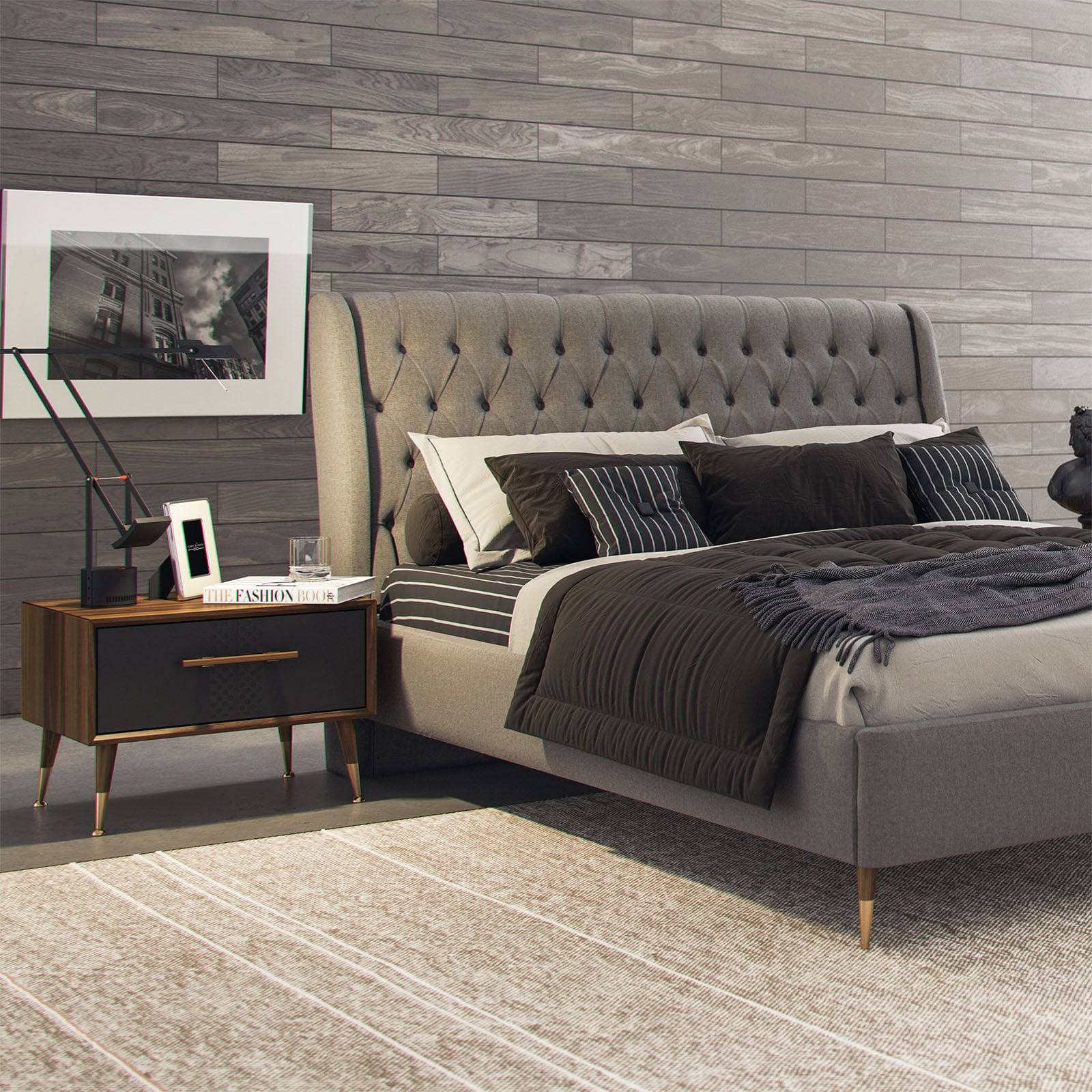 Alvin Bedstead Alvine001-Bedonly R-1 - Bedsteads - ebarza Furniture UAE | Shop Modern Furniture in Abu Dhabi & Dubai - مفروشات ايبازرا في الامارات | تسوق اثاث عصري وديكورات مميزة في دبي وابوظبي