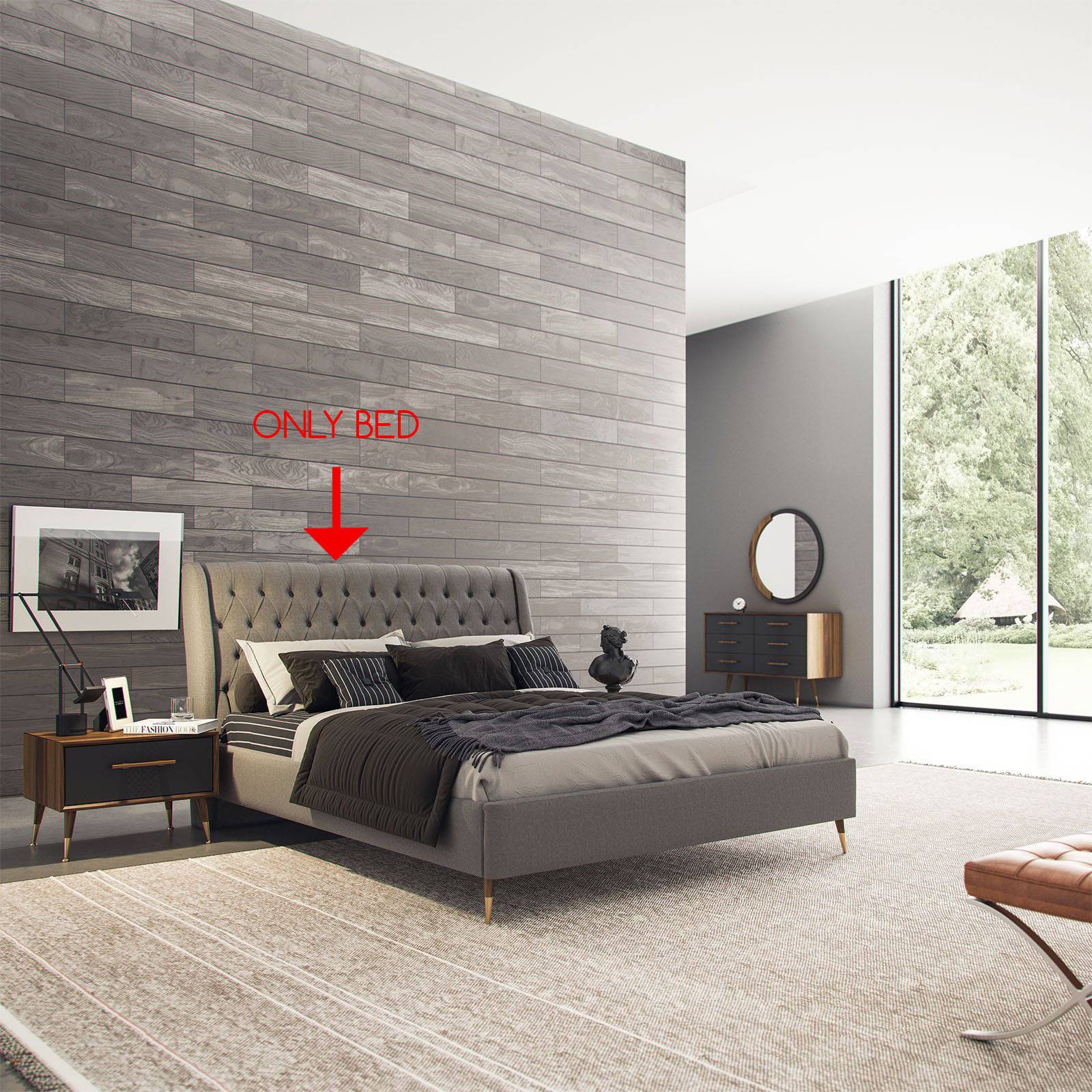 Alvin Bedstead Alvine001-Bedonly R-1 - Bedsteads - ebarza Furniture UAE | Shop Modern Furniture in Abu Dhabi & Dubai - مفروشات ايبازرا في الامارات | تسوق اثاث عصري وديكورات مميزة في دبي وابوظبي