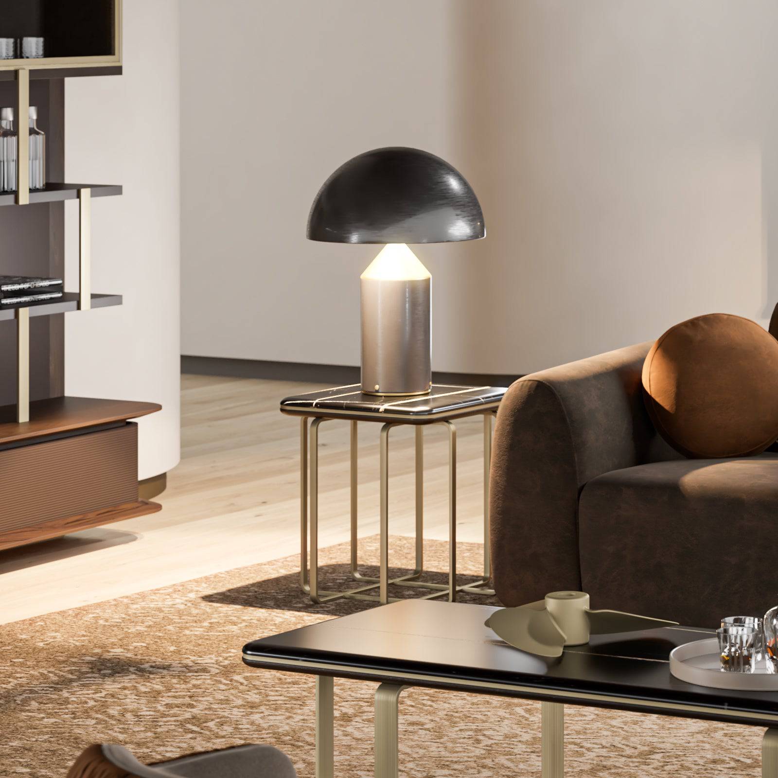 Amber Marble Side Table Ambrst-051 -  Side Tables - ebarza Furniture UAE | Shop Modern Furniture in Abu Dhabi & Dubai - مفروشات ايبازرا في الامارات | تسوق اثاث عصري وديكورات مميزة في دبي وابوظبي