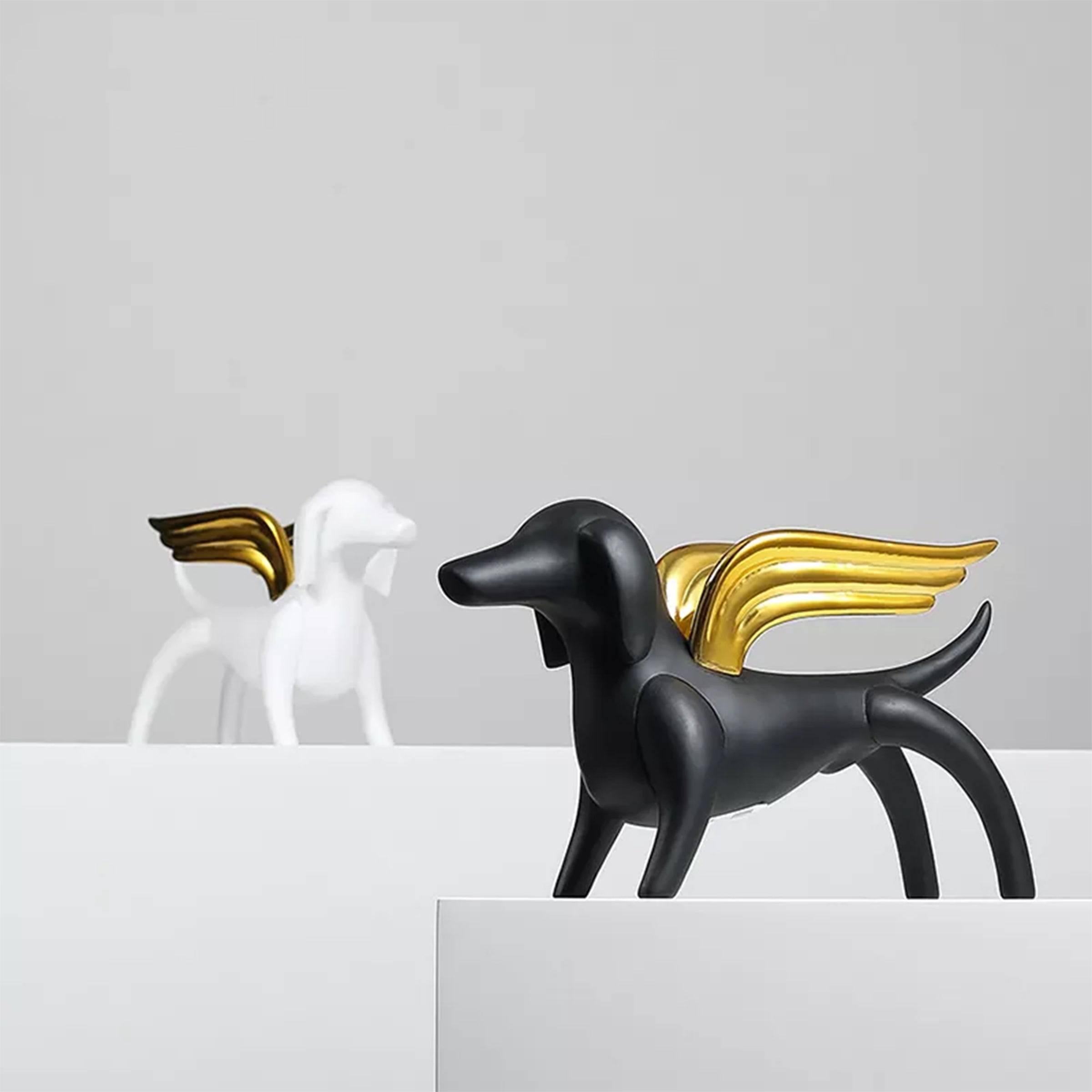 Angel Dog White Fc-Sz22032A - Home Decor Figurines - ebarza Furniture UAE | Shop Modern Furniture in Abu Dhabi & Dubai - مفروشات ايبازرا في الامارات | تسوق اثاث عصري وديكورات مميزة في دبي وابوظبي