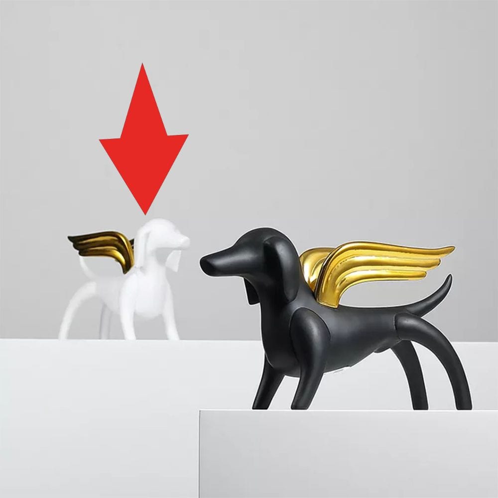 Angel Dog White Fc-Sz22032A - Home Decor Figurines - ebarza Furniture UAE | Shop Modern Furniture in Abu Dhabi & Dubai - مفروشات ايبازرا في الامارات | تسوق اثاث عصري وديكورات مميزة في دبي وابوظبي