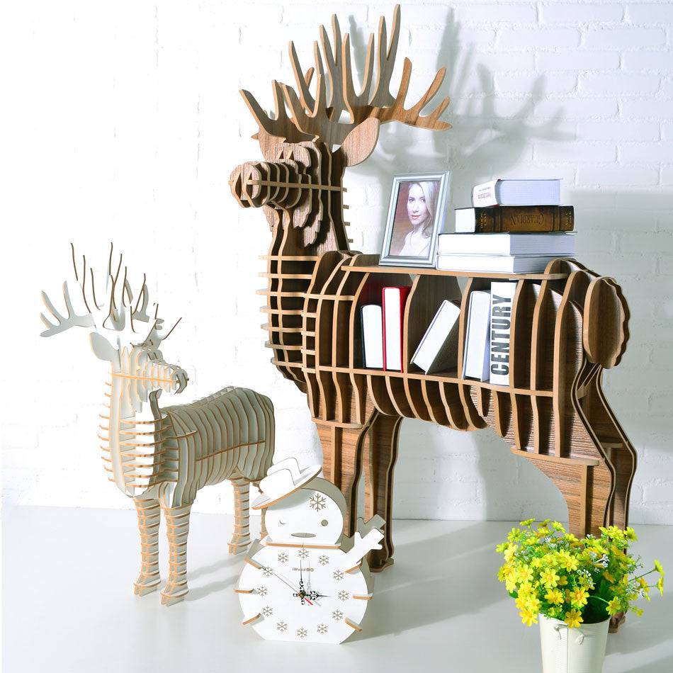Display Item - Art Home Deer Decoration Shelving Wood Crafts Tp001Mw Nakheel - DISPLAY ITEM - ebarza Furniture UAE | Shop Modern Furniture in Abu Dhabi & Dubai - مفروشات ايبازرا في الامارات | تسوق اثاث عصري وديكورات مميزة في دبي وابوظبي