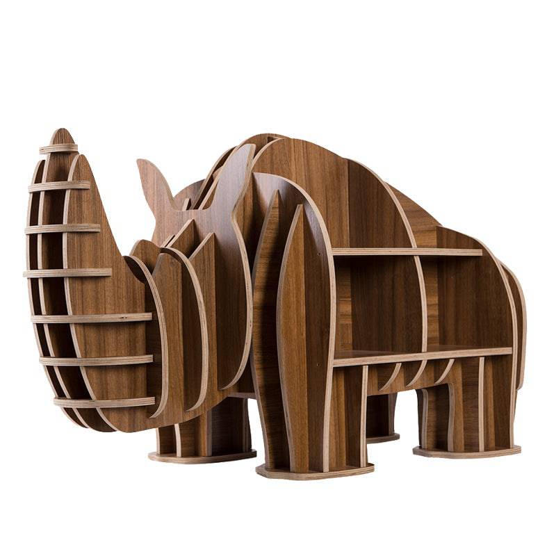 Art Home Rhinoceros Decoration Shelving Wood Crafts Tp019M-W - Shelves - ebarza Furniture UAE | Shop Modern Furniture in Abu Dhabi & Dubai - مفروشات ايبازرا في الامارات | تسوق اثاث عصري وديكورات مميزة في دبي وابوظبي