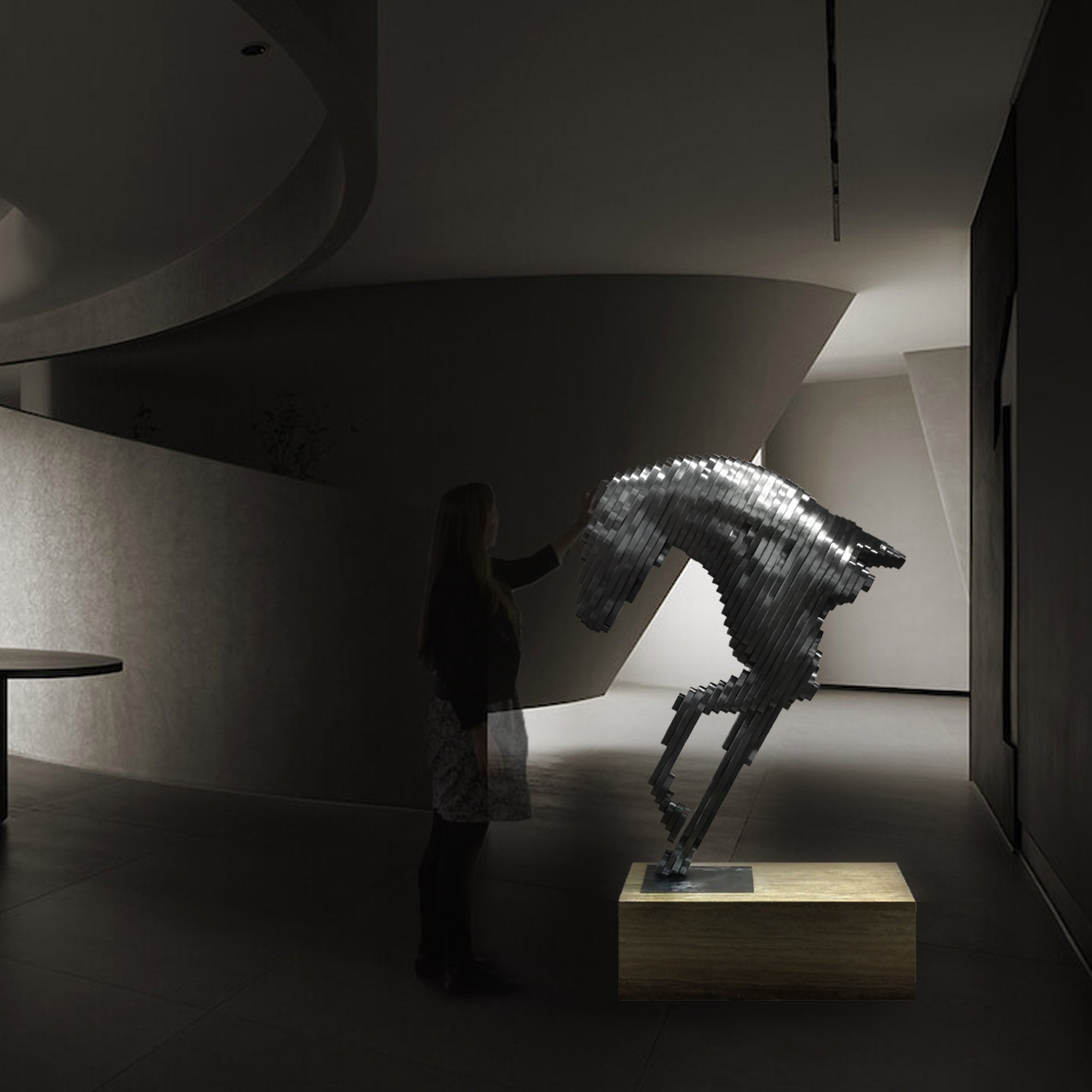 Hand Crafted Original Stainless Steel Horse Artwork 20240061 - Artwork - ebarza Furniture UAE | Shop Modern Furniture in Abu Dhabi & Dubai - مفروشات ايبازرا في الامارات | تسوق اثاث عصري وديكورات مميزة في دبي وابوظبي