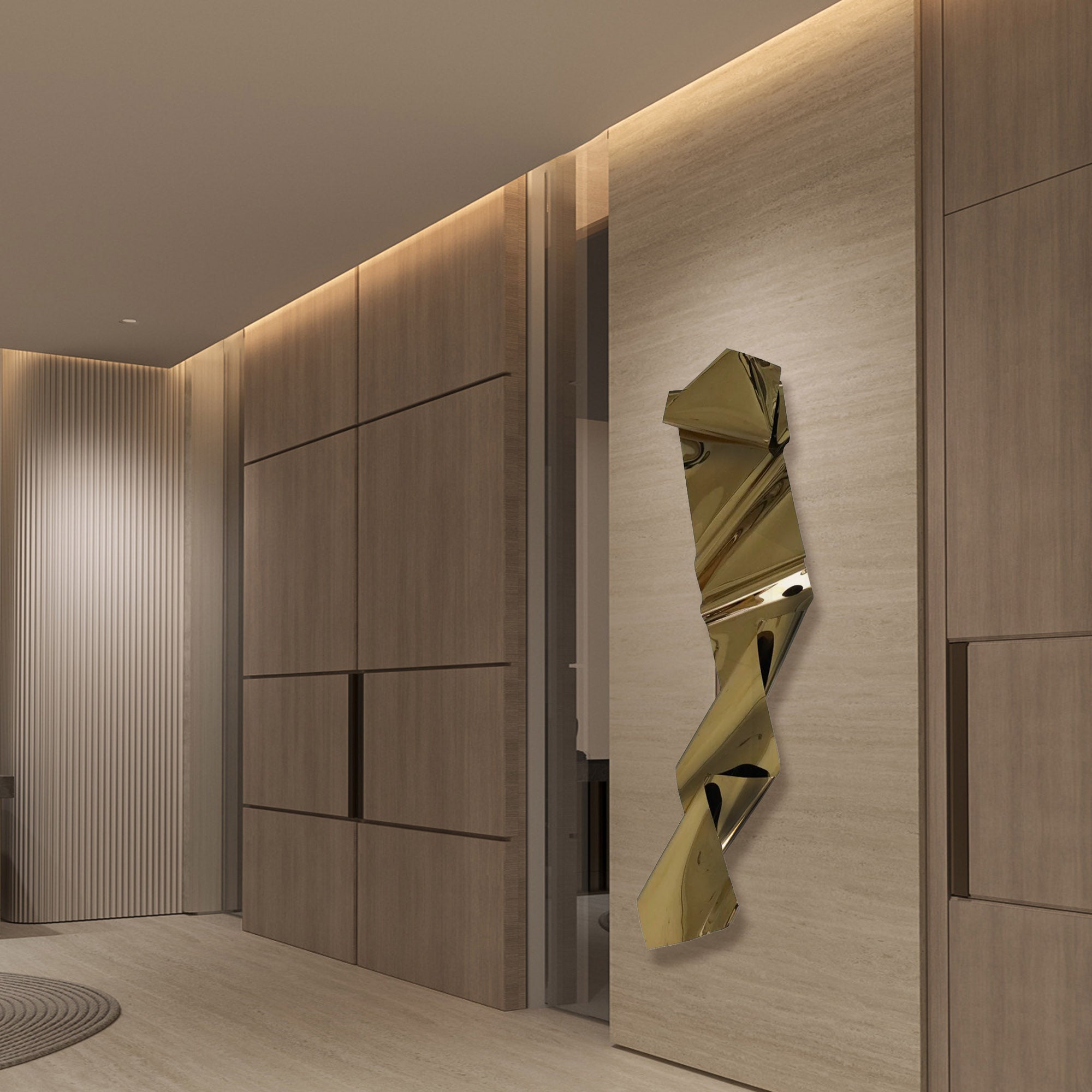 Hand Crafted Titanium Stainless Steel Artwork 20240010 - Artwork - ebarza Furniture UAE | Shop Modern Furniture in Abu Dhabi & Dubai - مفروشات ايبازرا في الامارات | تسوق اثاث عصري وديكورات مميزة في دبي وابوظبي