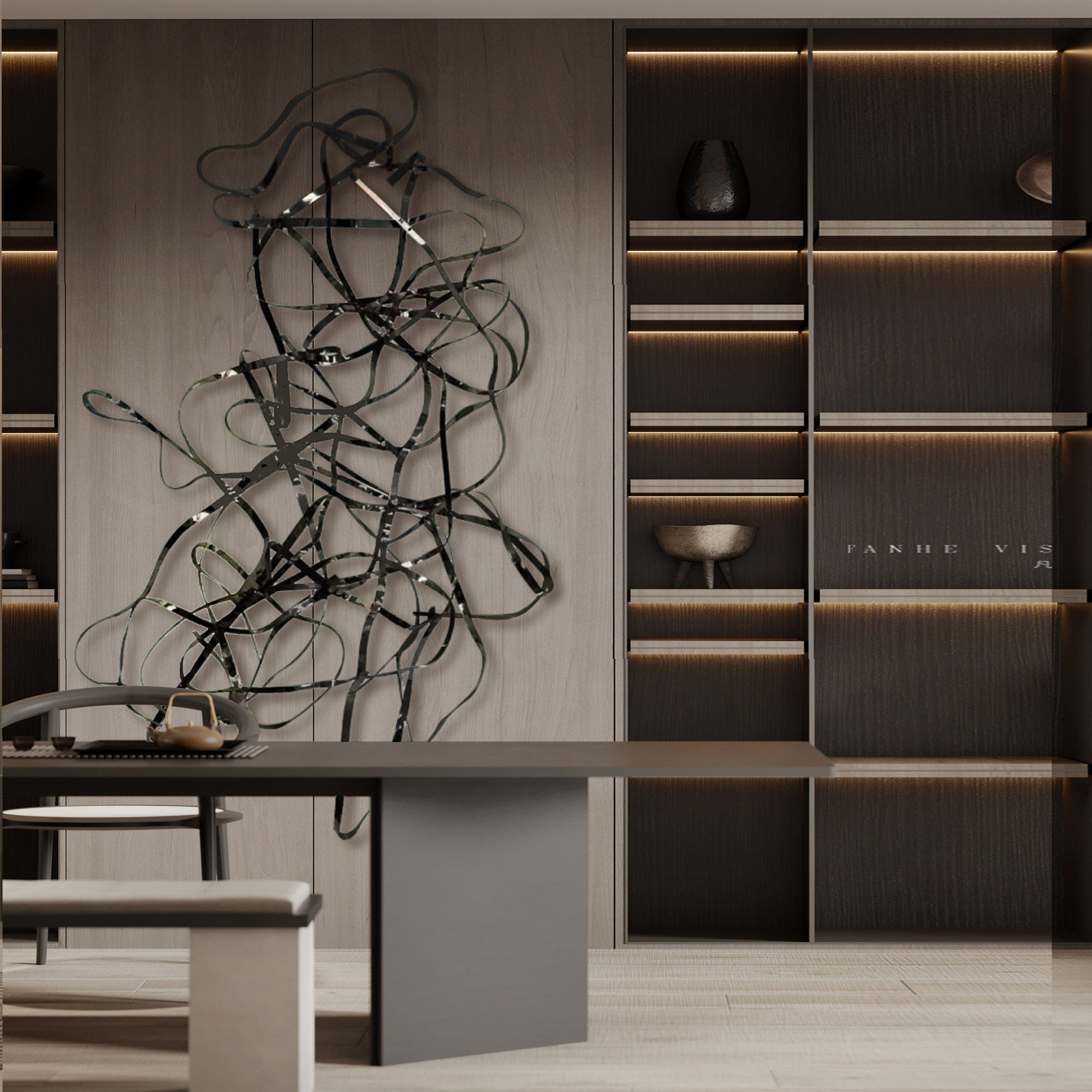 Hand Crafted Original Stainless Steel Artwork 20240007 - Artwork - ebarza Furniture UAE | Shop Modern Furniture in Abu Dhabi & Dubai - مفروشات ايبازرا في الامارات | تسوق اثاث عصري وديكورات مميزة في دبي وابوظبي